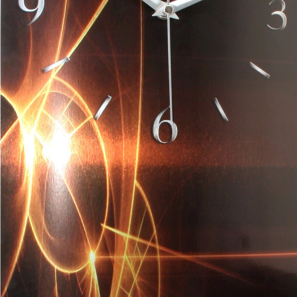 Kreative Feder Funkwanduhr 3D Design-Wanduhr "Abstrakt Rot" aus gebürstetem günstig online kaufen