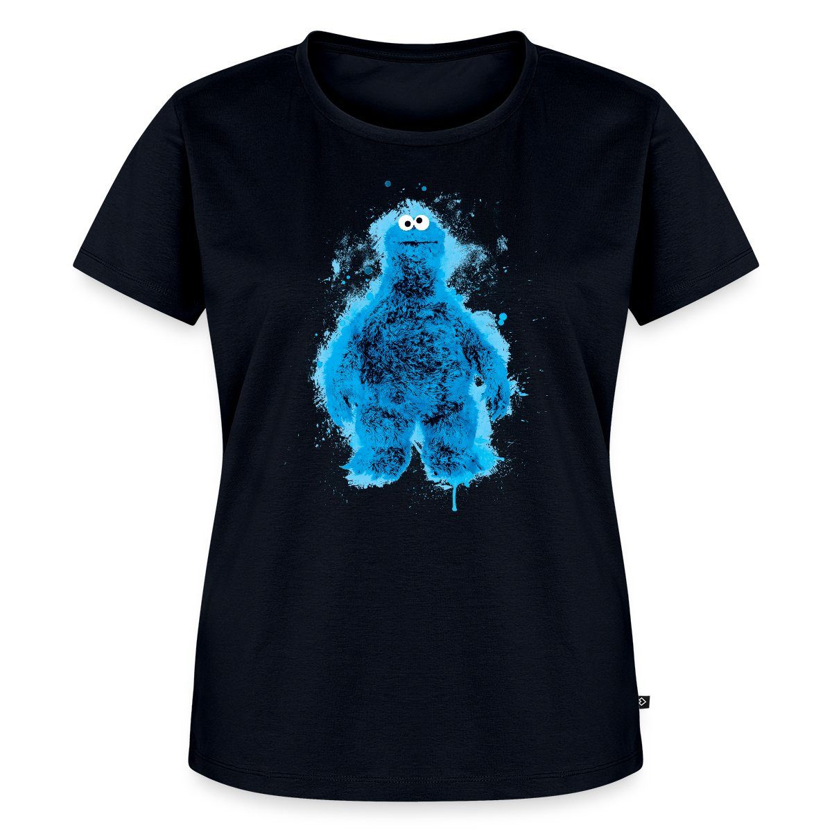 T-Shirt Sesamstraße Krümelmonster Farbspritzer Frauen Premium T-Shirt