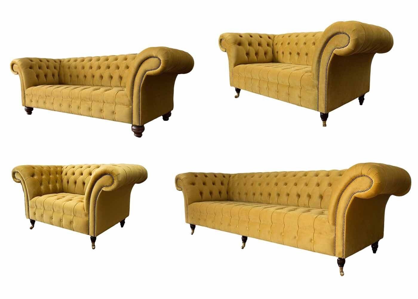 JVmoebel Wohnzimmer-Set Designer Sofagarnitur 3+2+1,5+1 Sitzer Sofa Garnitur Polster Modern, (4-St., Sofa 3-Sitzer/Sofa 2-Sitzer/Sofa 1,5-Sitzer/Sessel), Made in Europa