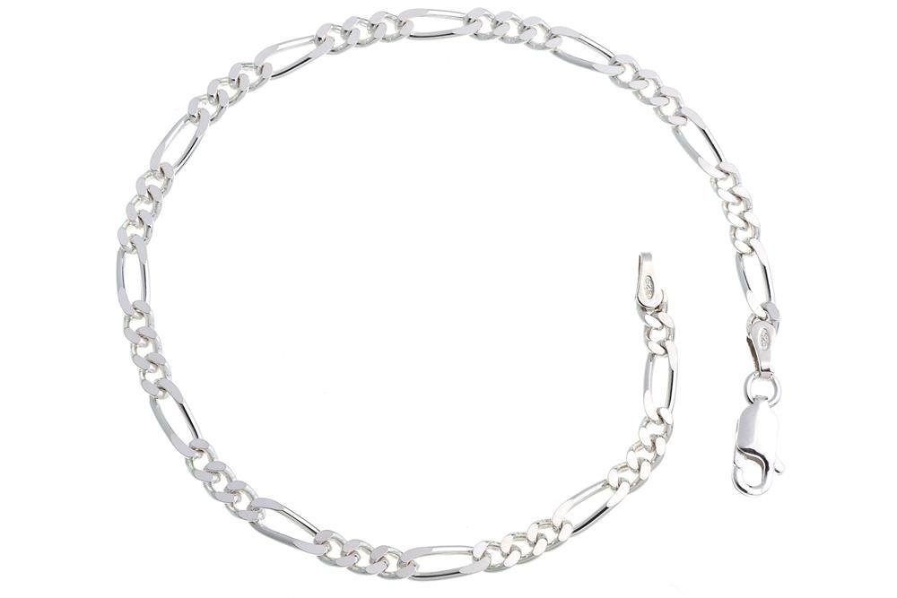 925 Silber, 16-25cm Armband - 3,4mm Länge Silberarmband Silberkettenstore wählbar Figarokette von