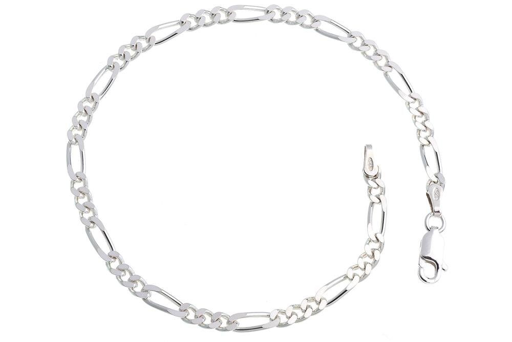 Silberkettenstore Silberarmband Figarokette Armband 3,4mm - 925 Silber, Län günstig online kaufen