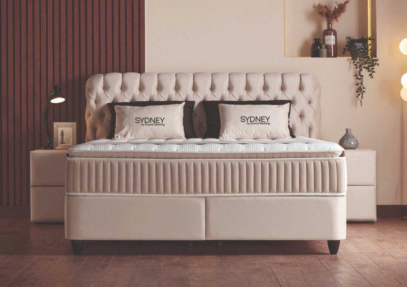 abc bedding Boxspringbett SYDNEY - Luxus Stauraumbett, Boxbett Komfortbett, Funktionsbett mit Bettkasten