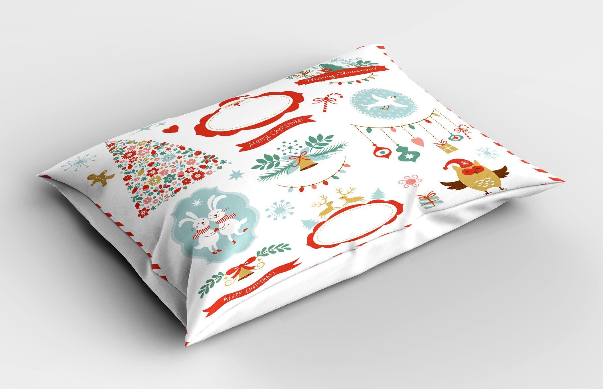 Kissenbezug, Size (1 Kissenbezüge Grafik Stück), Fröhlich King Weihnachten Gedruckter Dekorativer Standard Abakuhaus