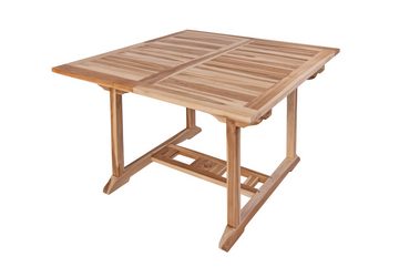 Junado® Garten-Essgruppe Madera Aruba, robustes Teakholz, Auszugstisch 120 - 170 cm mit Schirmloch, große Ec