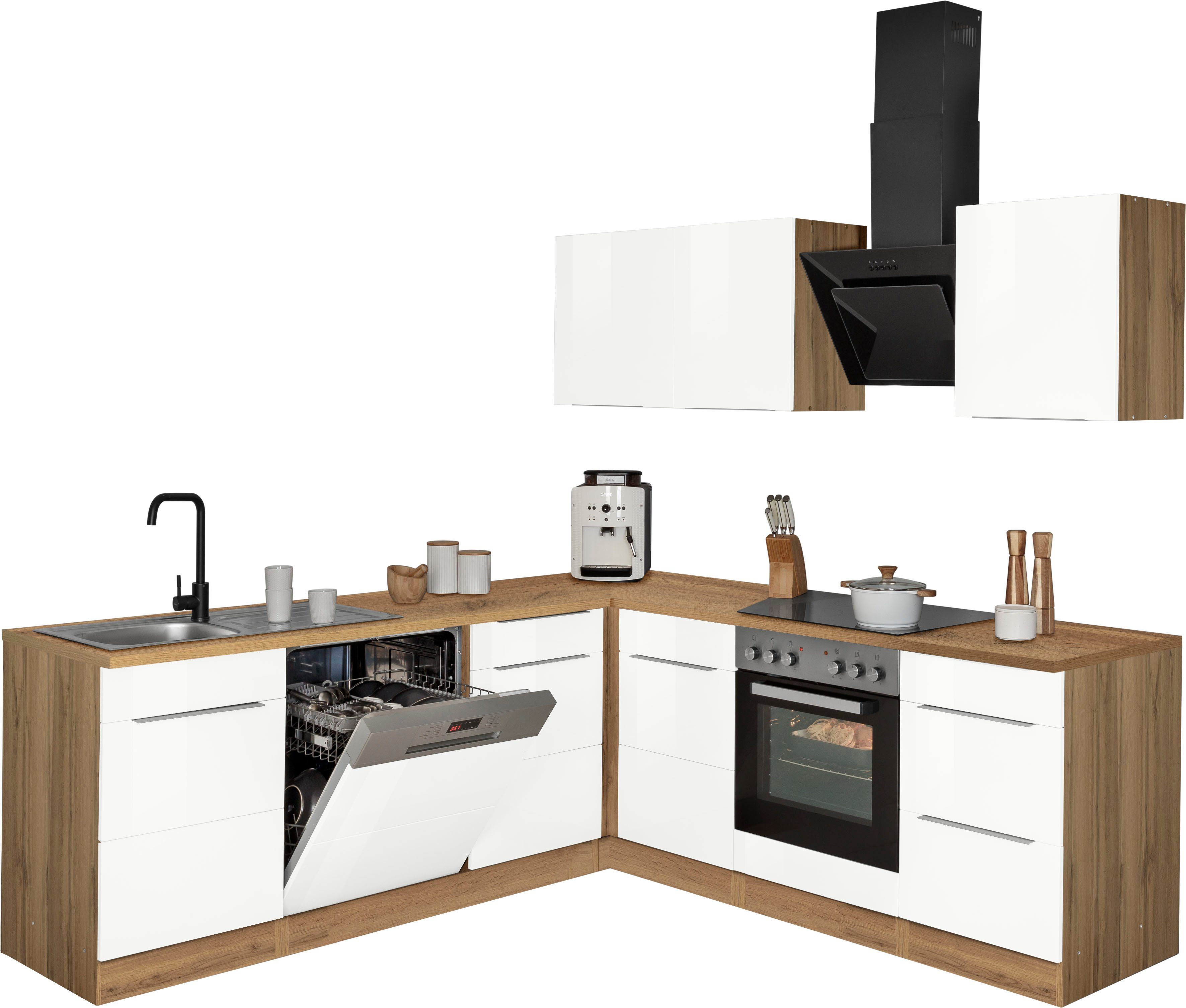 KOCHSTATION Winkelküche "KS-Brindisi" Stellbreite 220/220 cm, wahlweise mit günstig online kaufen