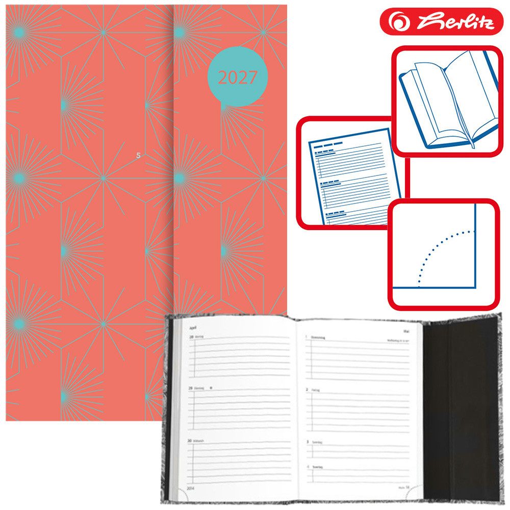 Herlitz Buchkalender Magnetverschluss 2027 A6 / apricot