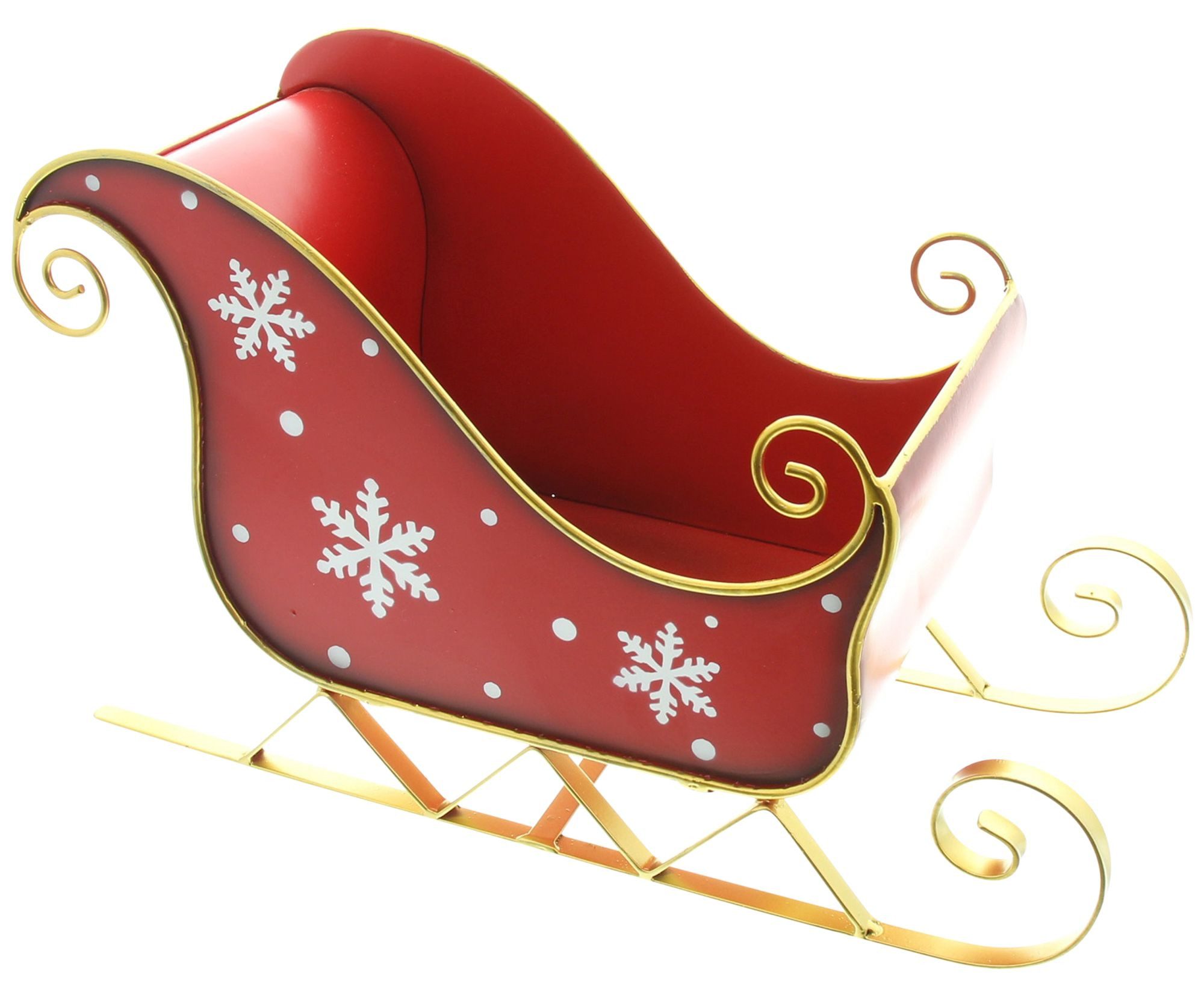 Dekoleidenschaft Weihnachtsfigur Schlitten "Schneeflocke" aus Metall im nostalgischem Design, Retro, Dekoschlitten, Weihnachtsdeko, Winterdeko, Metallschlitten