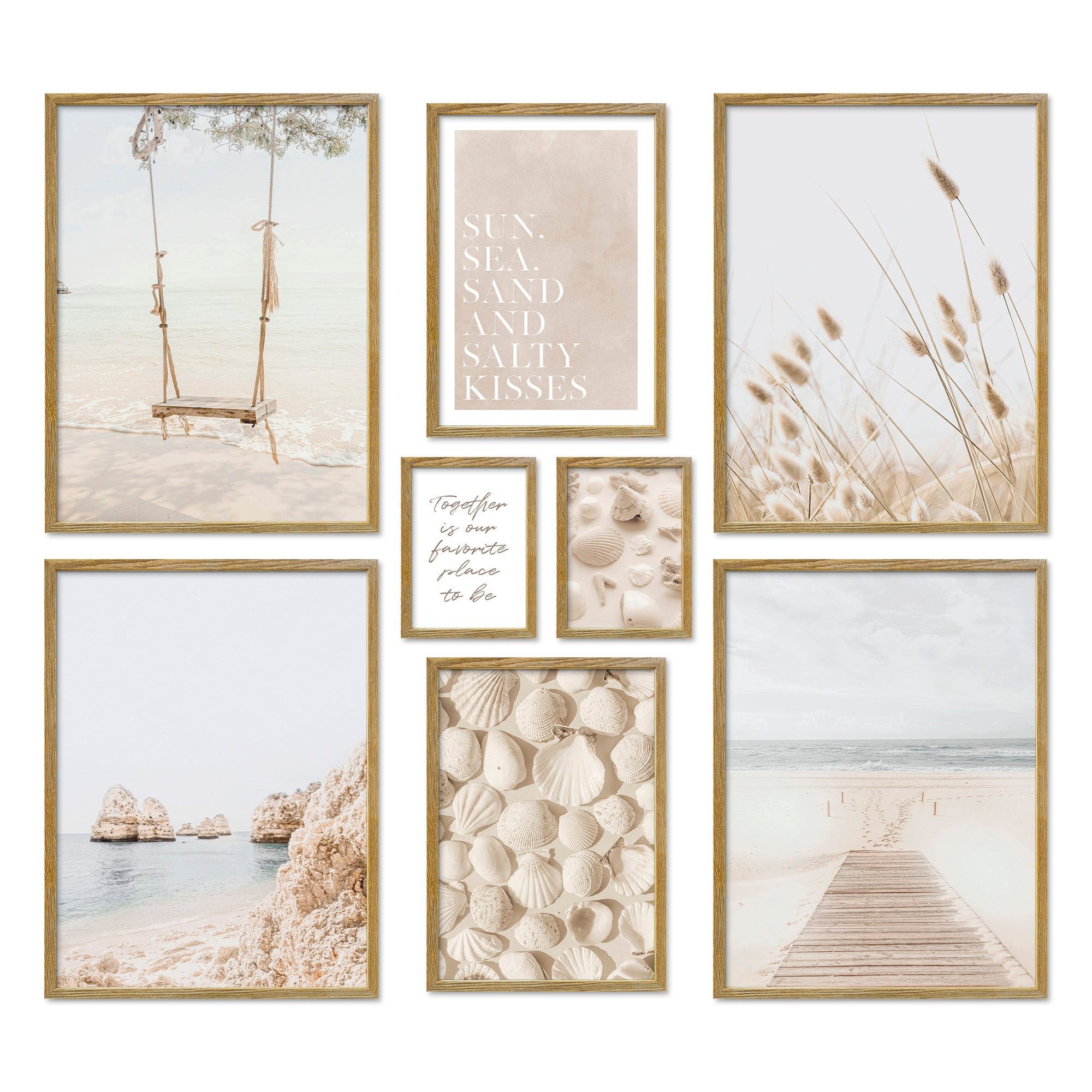 ARTFAVES Bilder-Collage Poster Set Dreamy Beach I mehrteilige Bilderwand I Wandbilder Strand, (Wandbilder modern, 8 St)