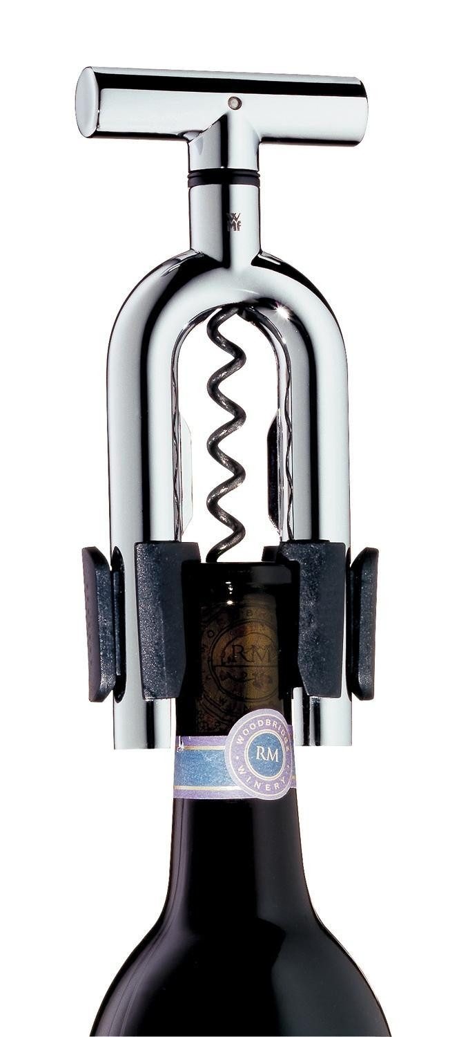 WMF Korkenzieher VINO, mit Drehkurbel, Flaschen- & Korkenhalter, Cromargan Edelstahl 18/10, Kunststoff