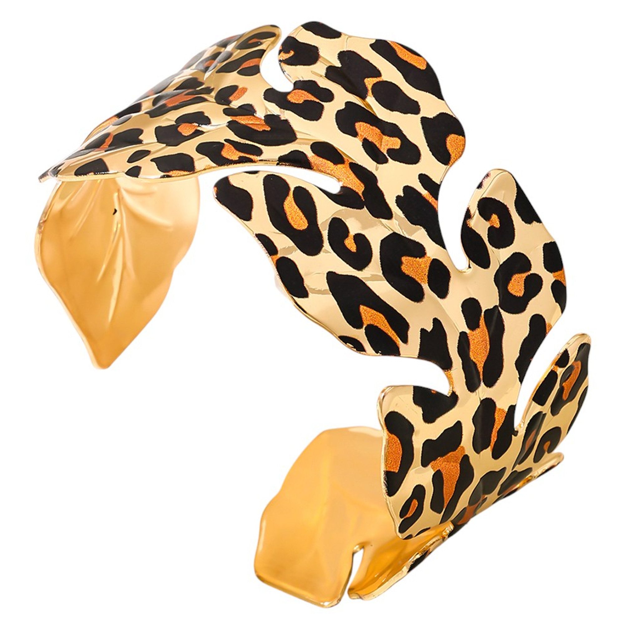 KARMA Armreif Damen Leo 6 cm modernes Design Modeschmuck (Leopard Muster, D günstig online kaufen