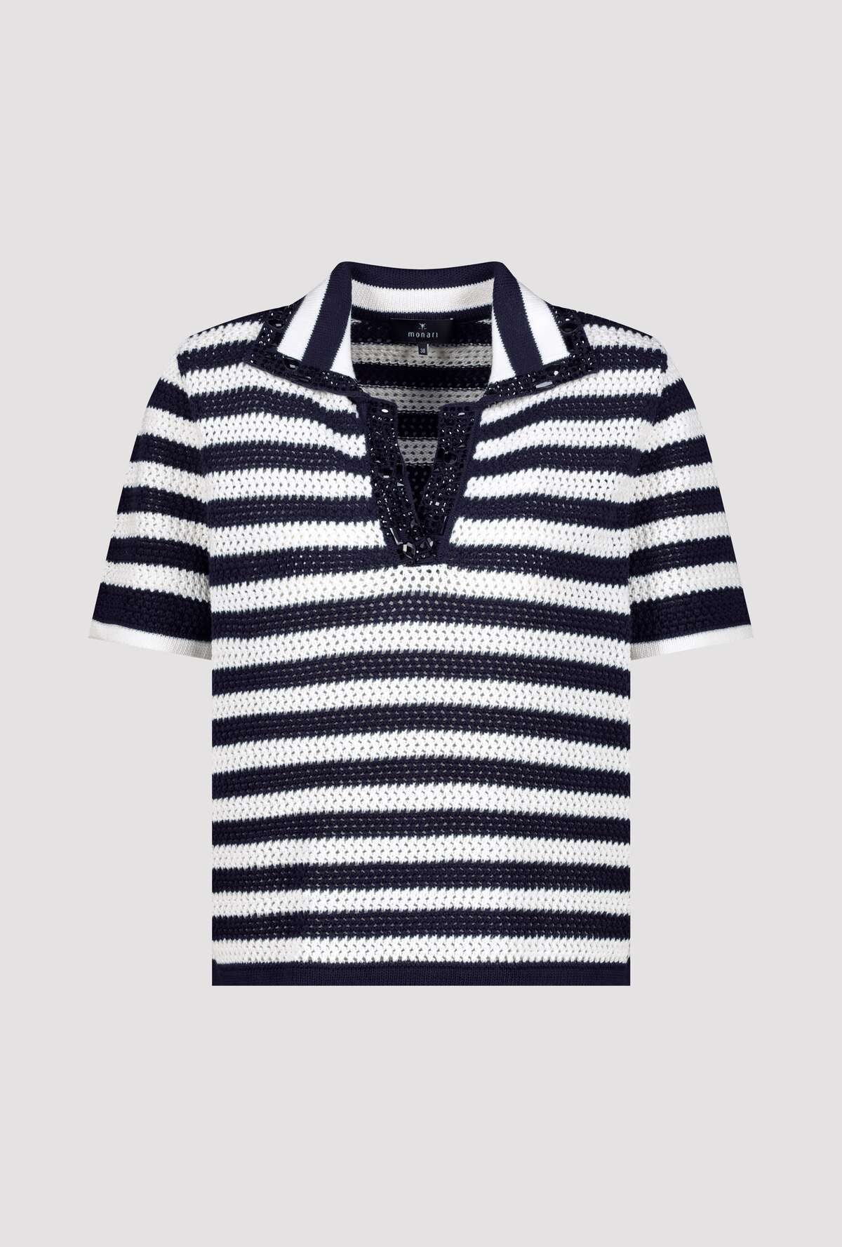 Monari Ajourpullover Regular fit mit Strasssteinen