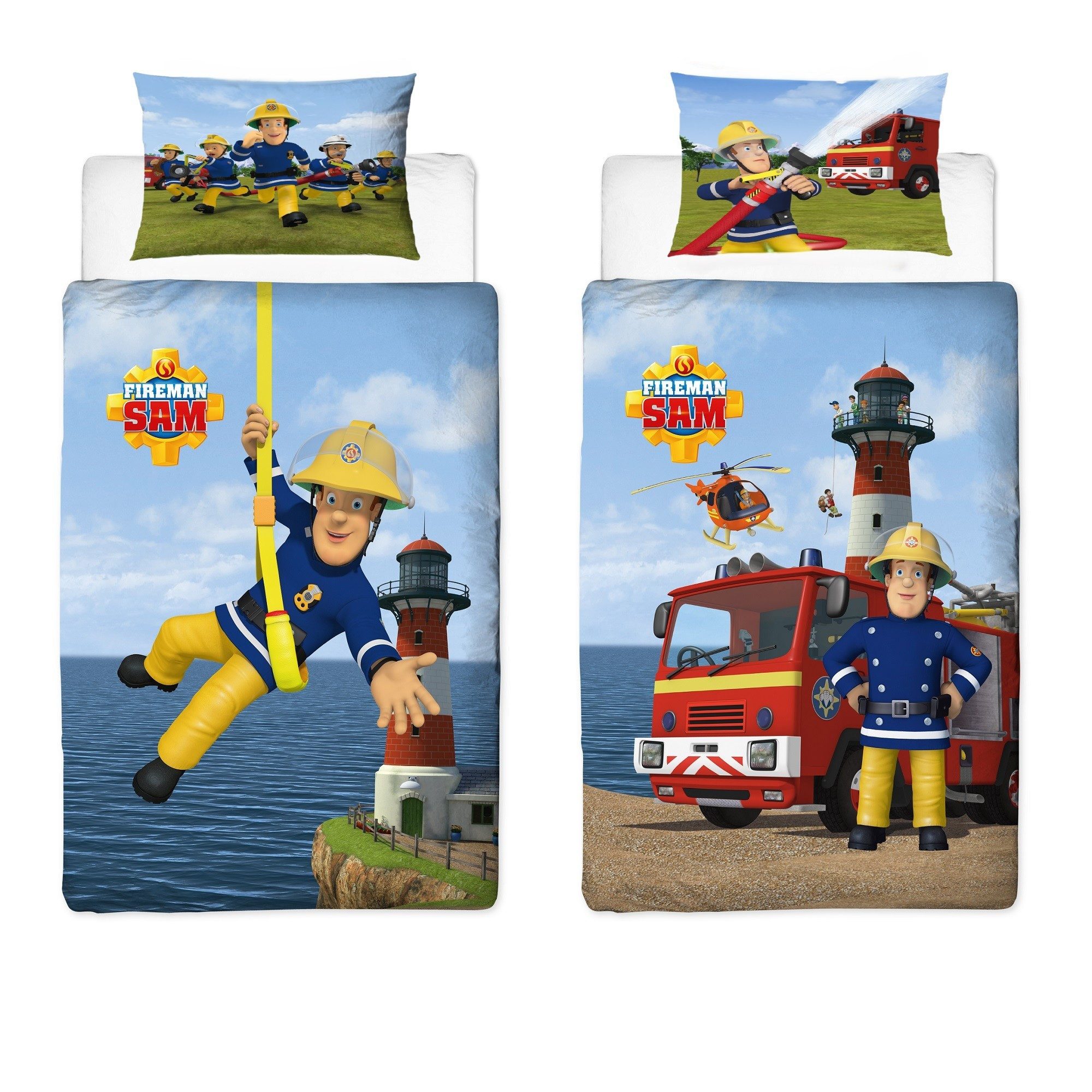 Familando Babybettwäsche Feuerwehrmann Sam 100x135 + 40x60 cm - 100% Baumwo günstig online kaufen
