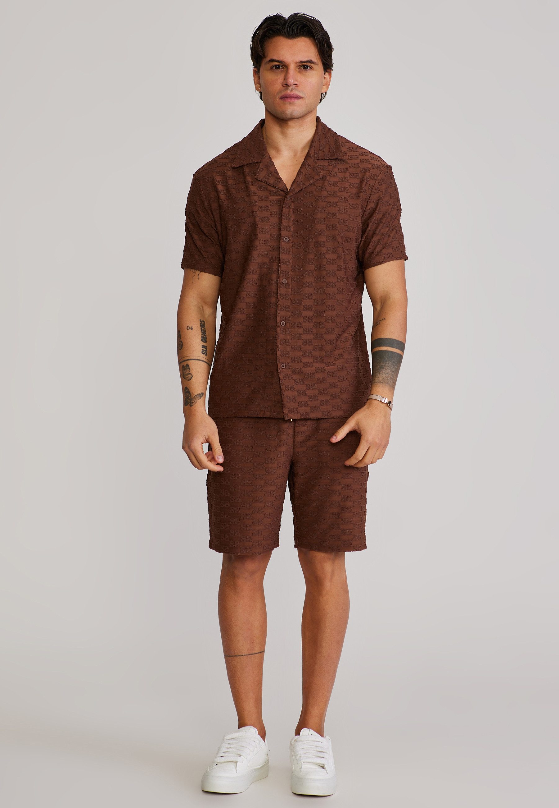 Siksilk Shorts SikSilk Herren Braun Towelling Shorts