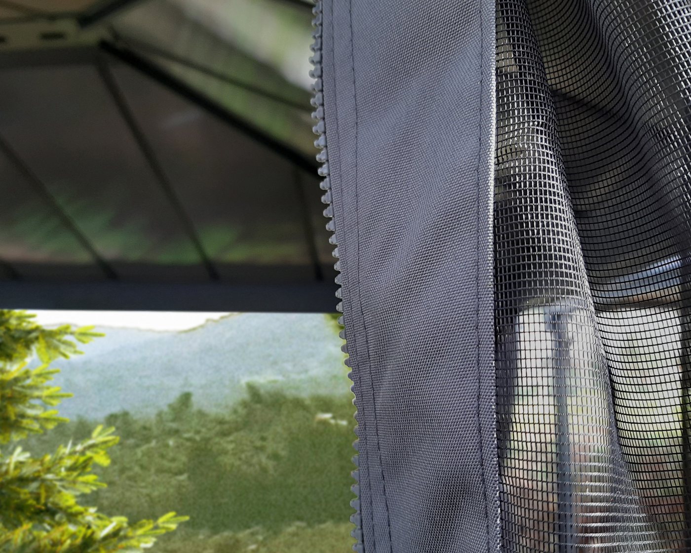 Thumbnail - Palram - Canopia Pavillonseitenteil Dallas Garden Gazebo Netting Set, 409x212 cm, mit Reißverschluß und Clips