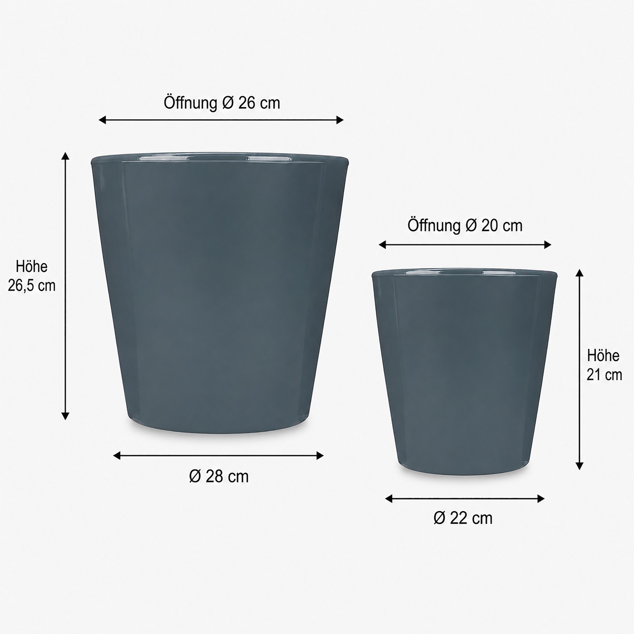 Annastore Übertopf 2er Set Blumenübertopf Keramik konisch oder gerade Form Pflanzgefäß, Keramiktopf, Keramikübertopf, Blumentopf, Übertopf