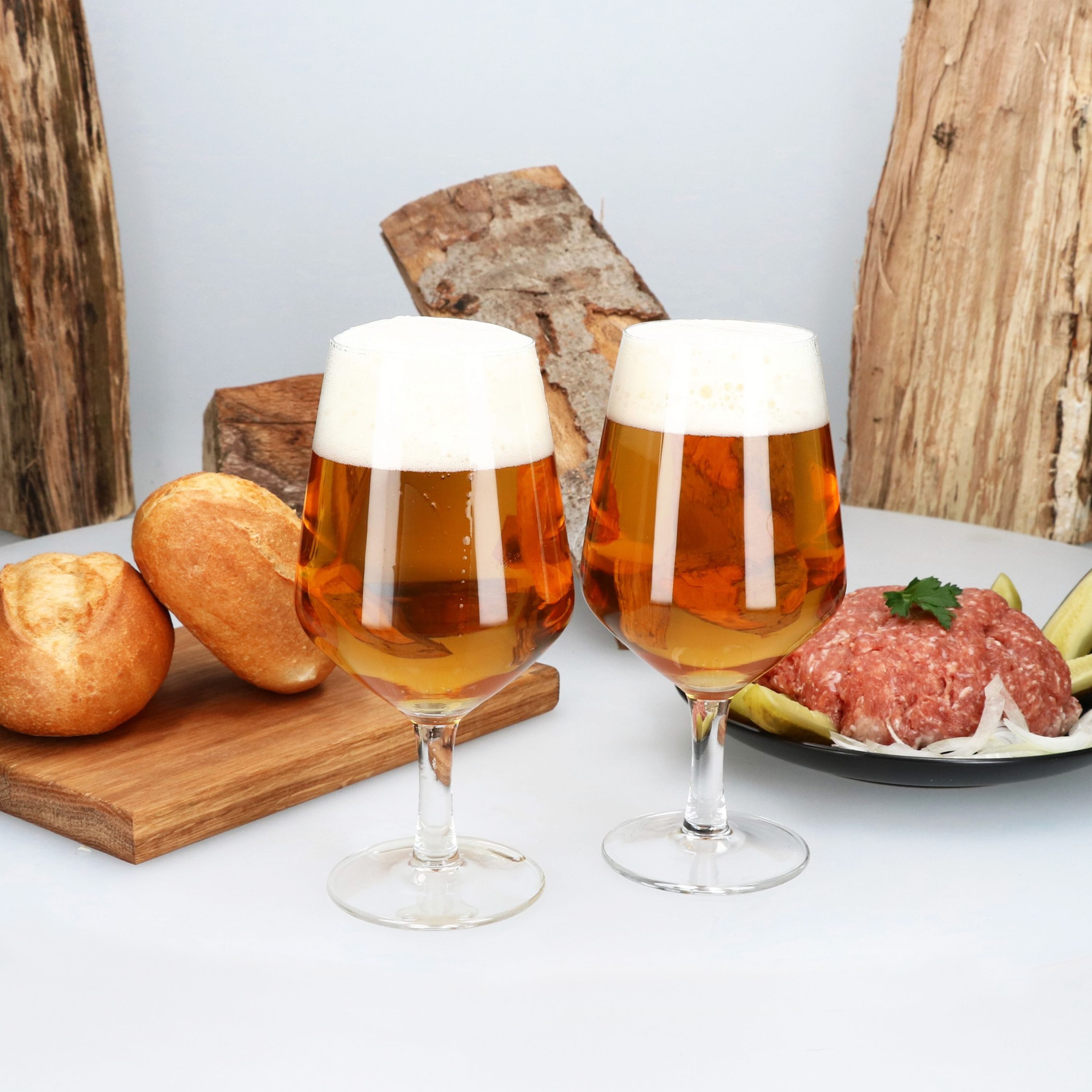 MamboCat Bierglas 6x Carré Bierglas 400ml Biergläser klar 0,4L Glas Bier-Kelch, Glas