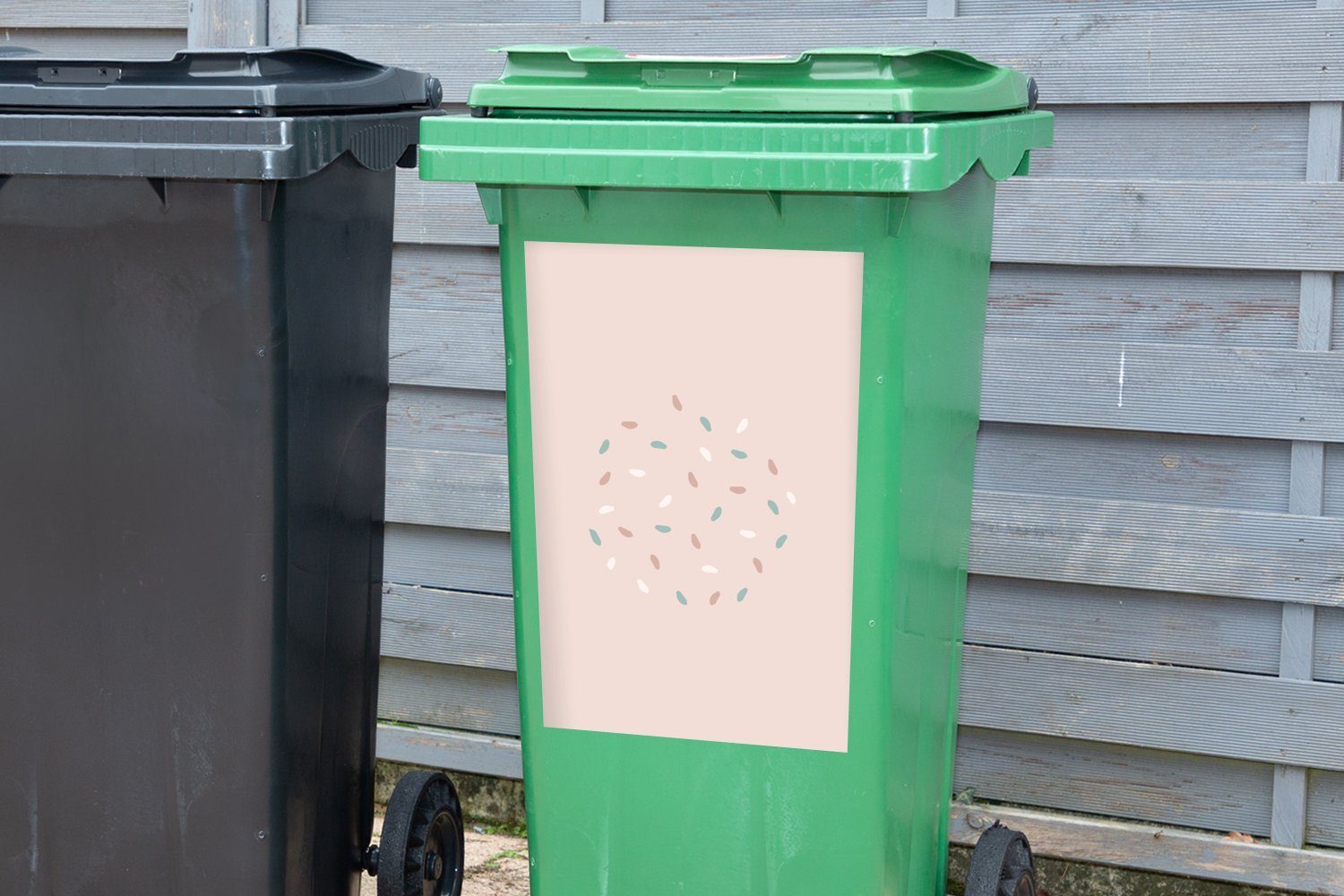 MuchoWow Wandsticker Sommer - Abfalbehälter Sticker, Pastell St), Muster - (1 Container, Mülleimer-aufkleber, Mülltonne
