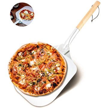 Caterize Pizzaschieber 1 Stück Pizzaschieber mit einklappbarem Holzgriff,Hochwertige