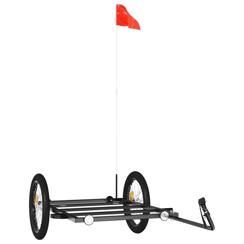vidaXL Fahrradlastenanhänger Fahrradanhänger Schwarz 135x68x37 cm Eisen