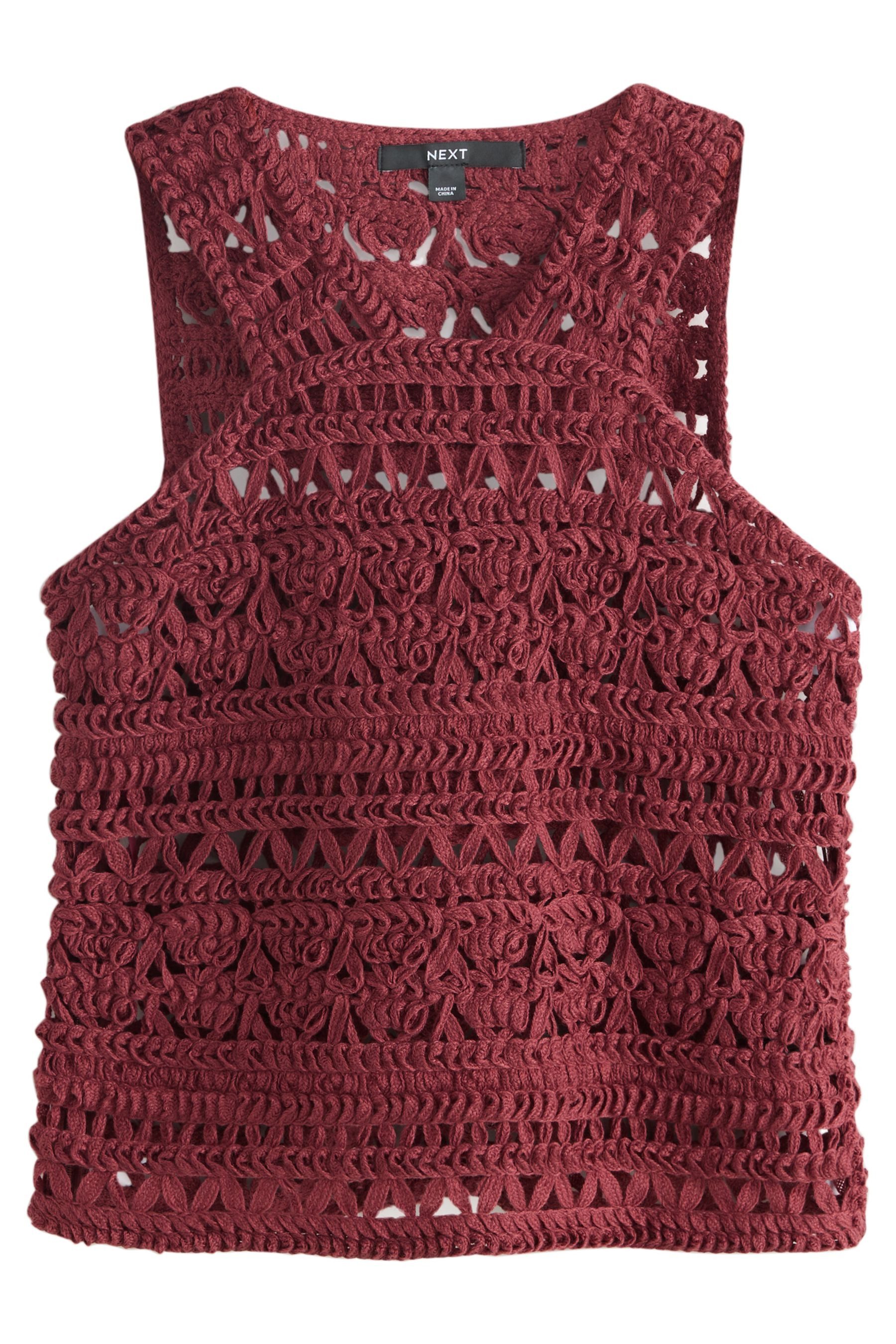 Next Neckholdertop Neckholder-Trägertop mit Häkeldetail (1-tlg)