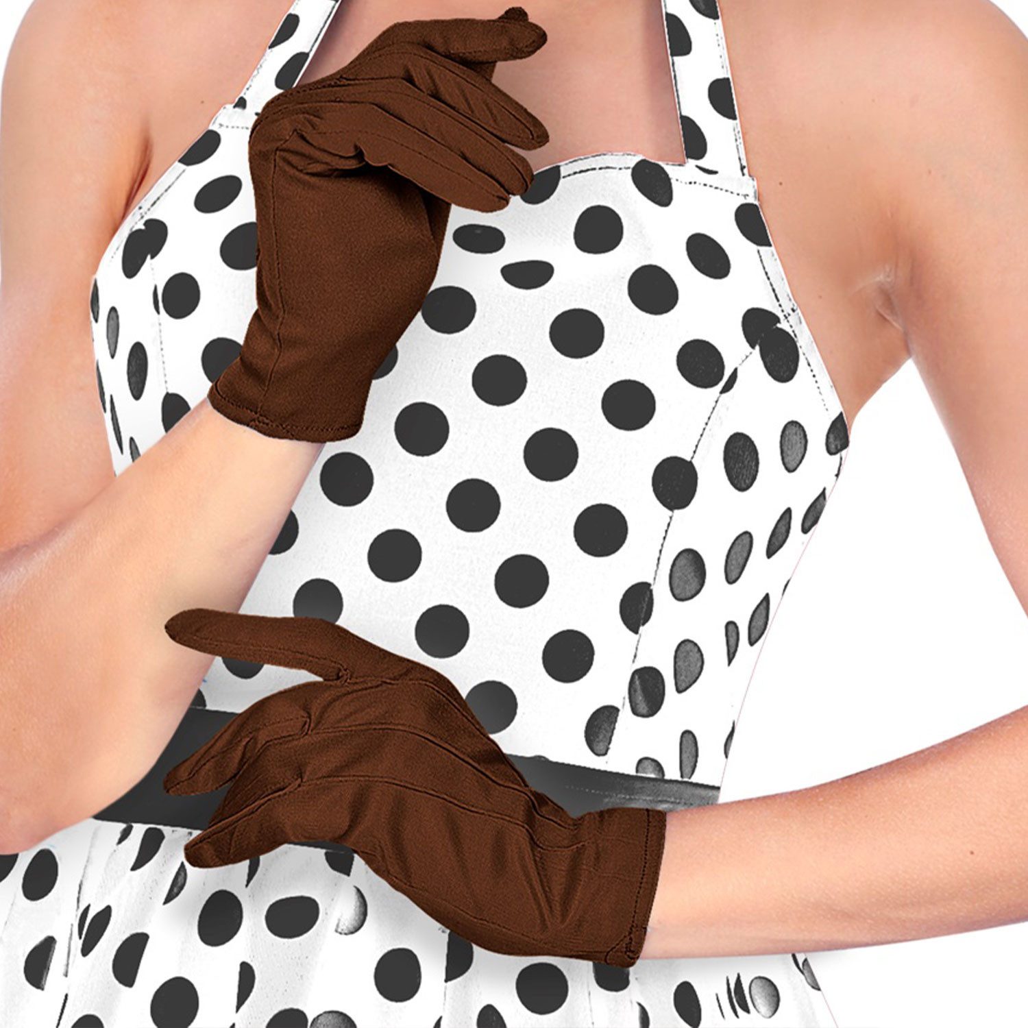 Widmann S.r.l. Kostüm Kurze Handschuhe 'L.A.' zum Kostüm 31 cm, Braun