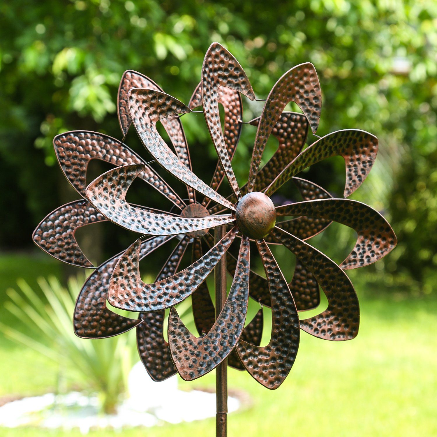 MARELIDA DekoWindrad »Doppel Windrad ANTIK Gartendeko Metall