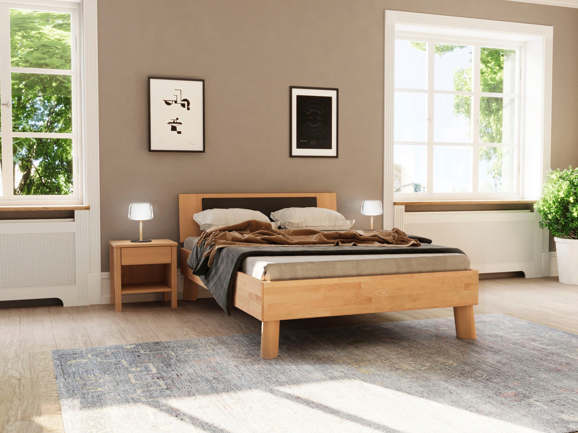 Home affaire Massivholzbett Chavot IV inkl. gepolstertem Kopfteil, wahlweis günstig online kaufen