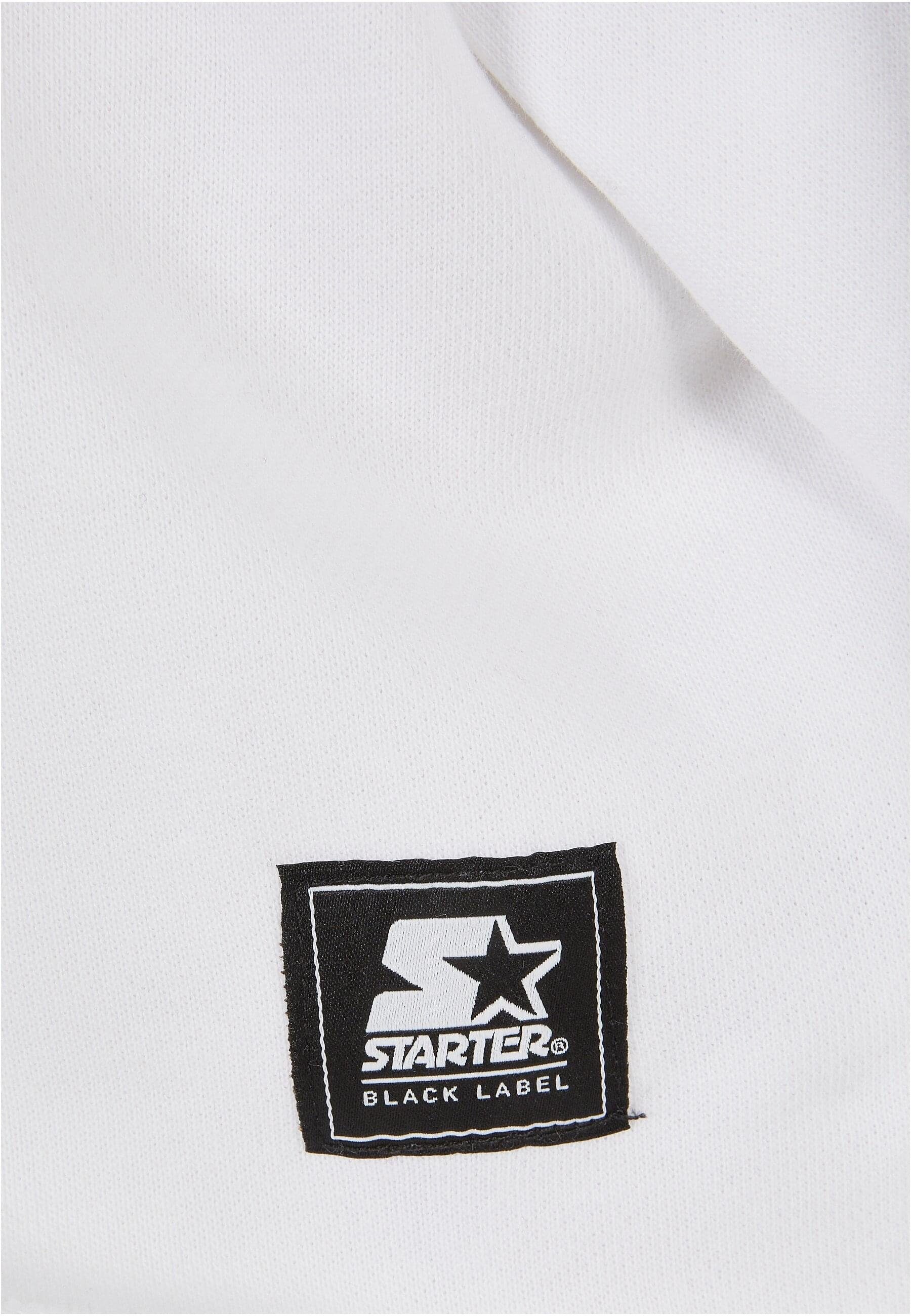 white Hoody Label (1-tlg) Black Cropped Starter Starter Damen Ladies Kapuzenpullover