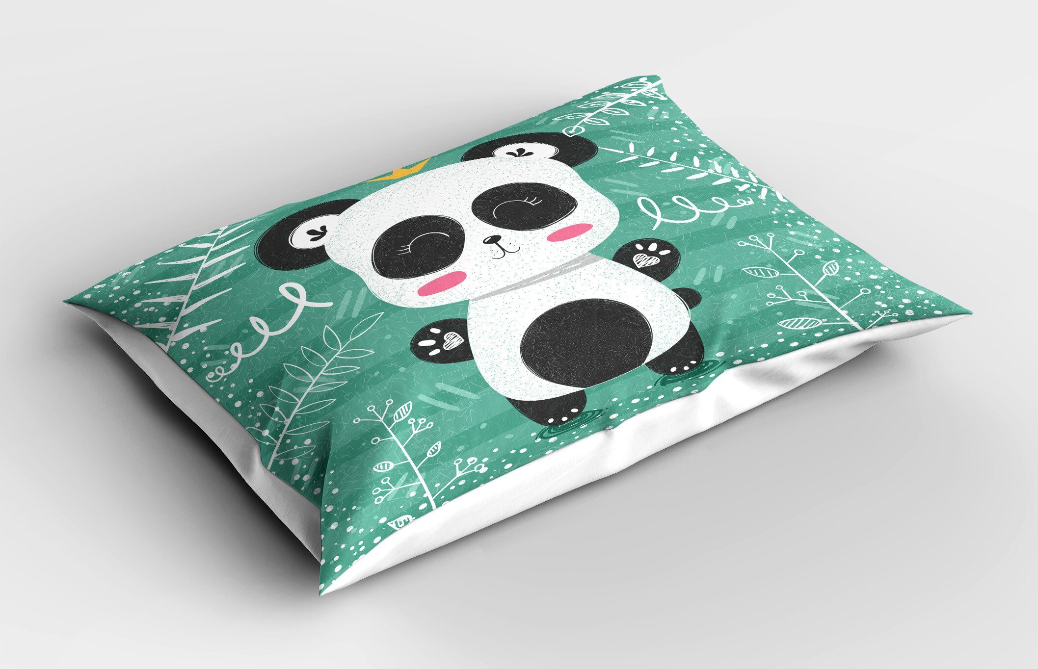 Kopfkissenbezug, Kissenbezüge Hand Queen Artikel Stück), Gezeichnet Size Panda von (1 Dekorativer Woodland Gedruckter Abakuhaus