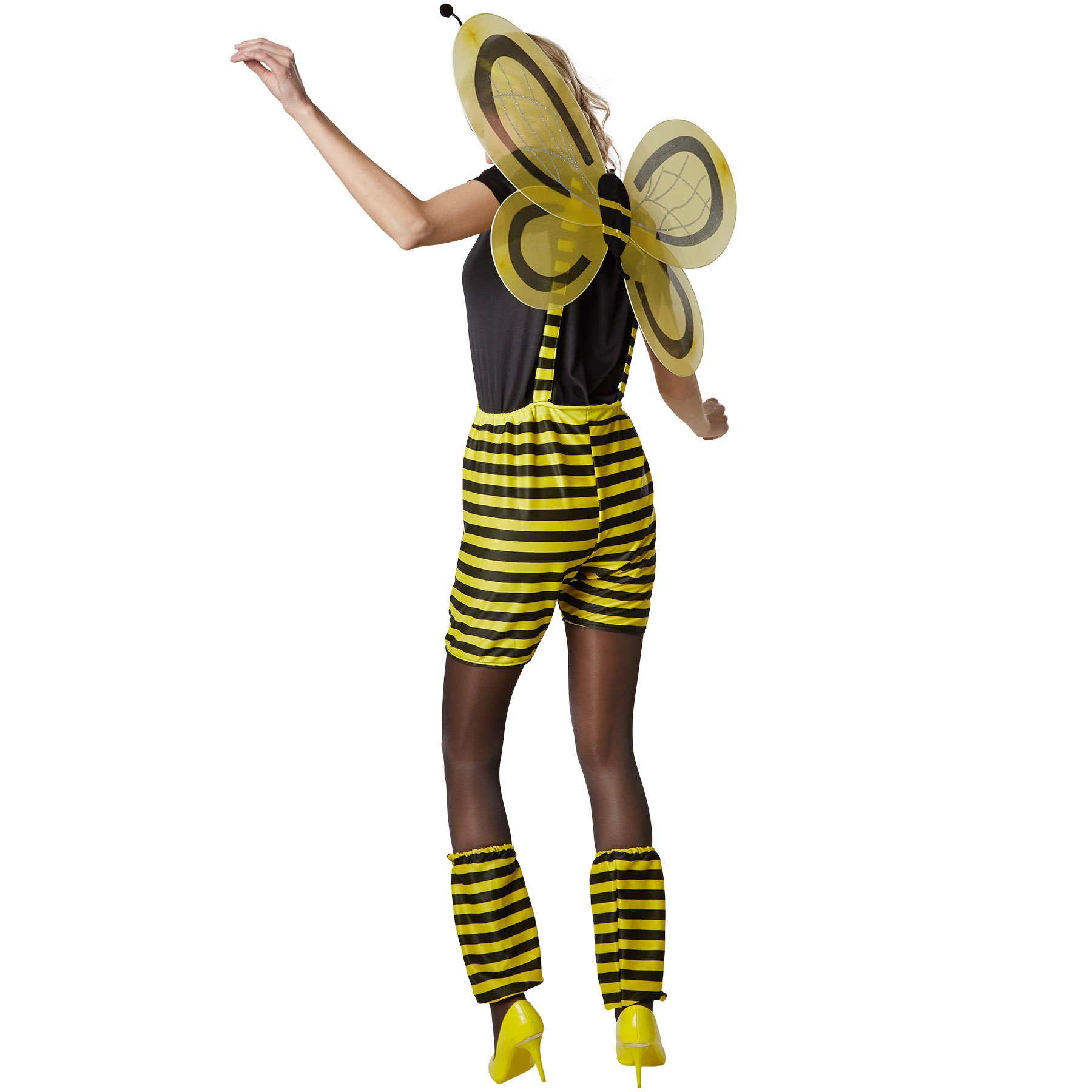 dressforfun Kostüm Biene, auch Hummel, in schwarz/gelb, Gr. XXL, Haarreif mit Fühlern, Hose und Beinstulpen mit Gummizug, T-Shirt mit kurzen Ärmeln