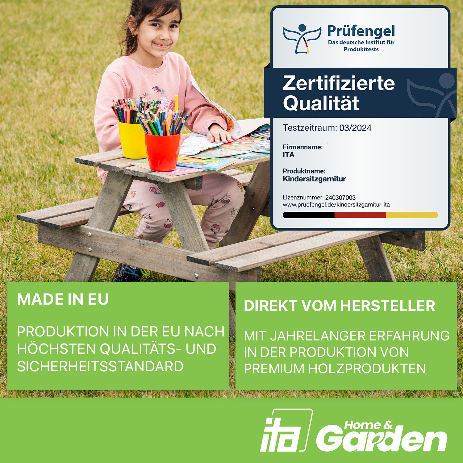 ITA Garten-Kindersitzgruppe Kindersitzgarnitur aus Holz - günstig online kaufen