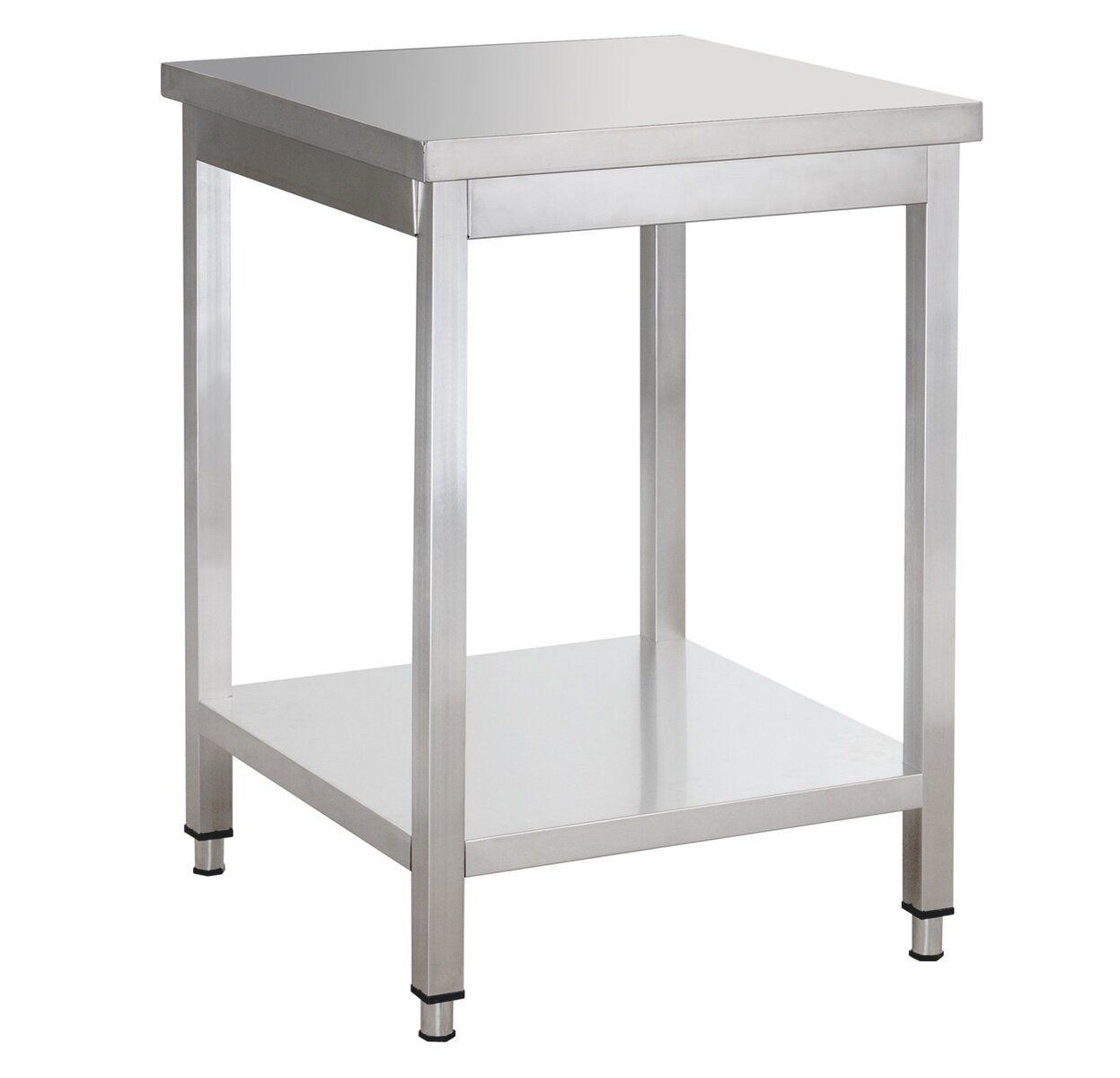 GastroHero Arbeitstisch Arbeitstisch Edelstahl Küche 60x60 cm mit Grundboden Gastro