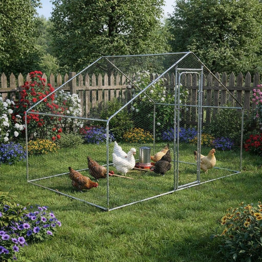 ESTEXO Freigehege Freilaufgehege Hühnerstall 3x2 m Gehege Hühnerkäfig Stall