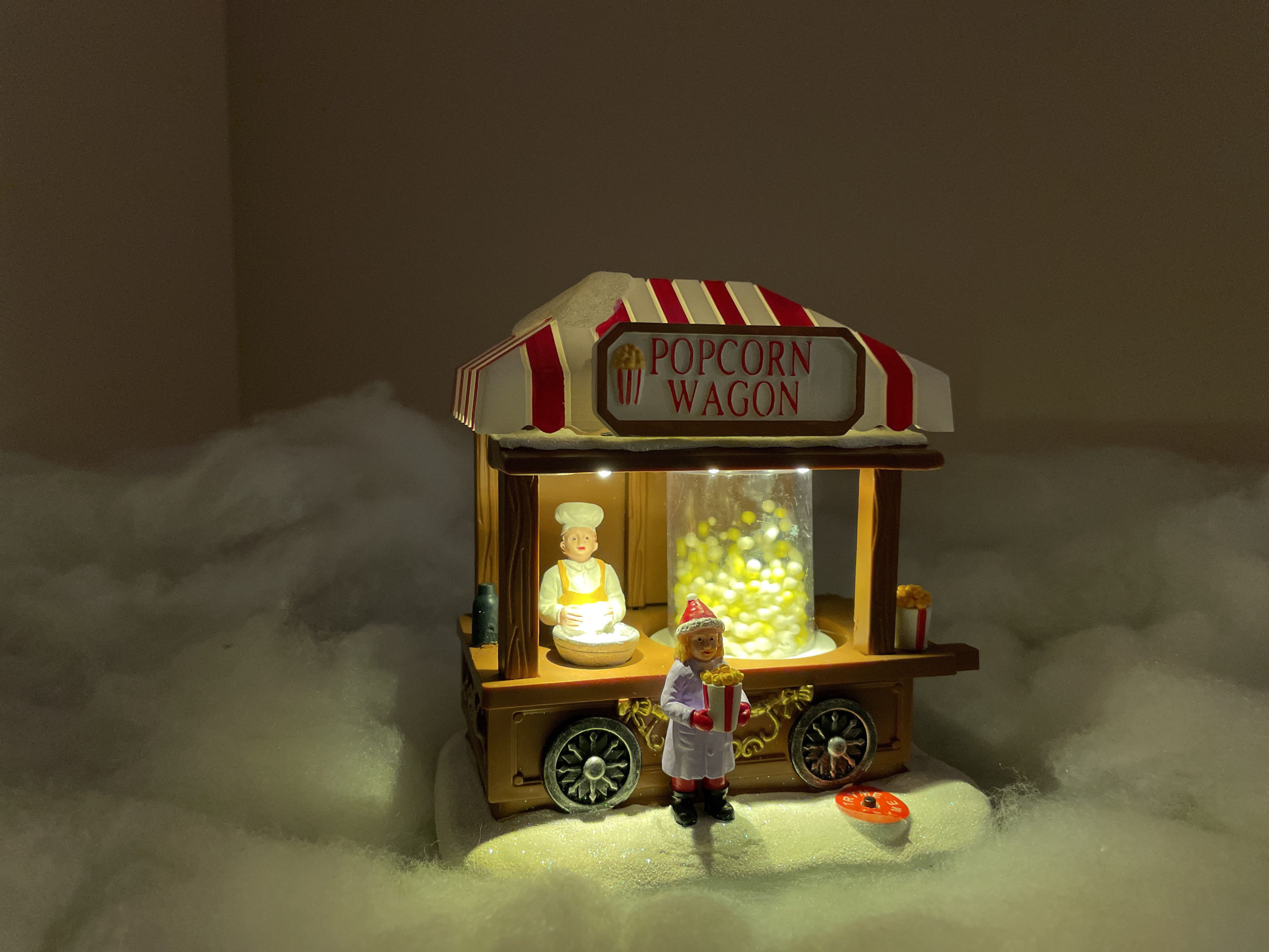e4fun Dekofigur Weihnachtsdorf: Popcornautomat mit LED, günstig online kaufen