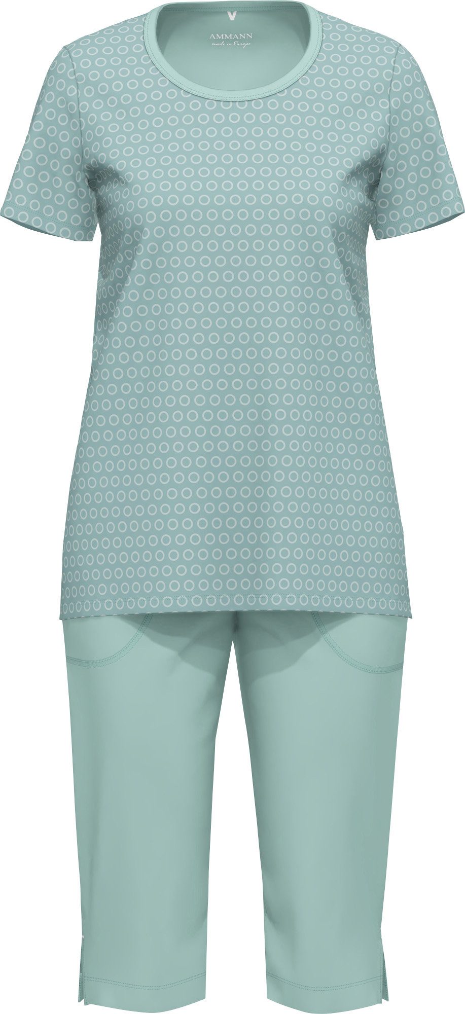 Ammann Pyjama Bio Damen-Schlafanzug Single-Jersey gemustert