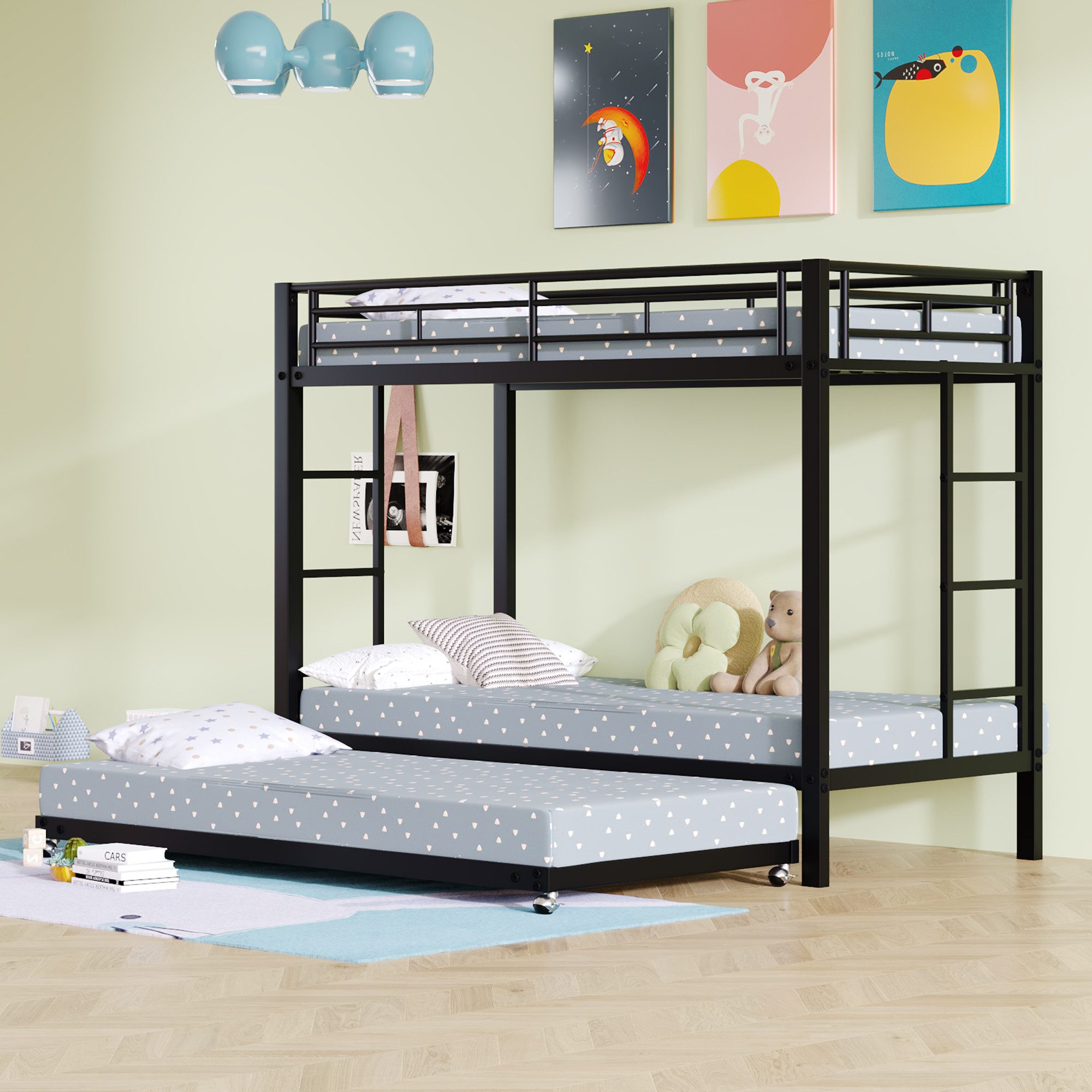 Flieks Etagenbett, Metallbett Hochbett Kinderbett 90x200cm günstig online kaufen