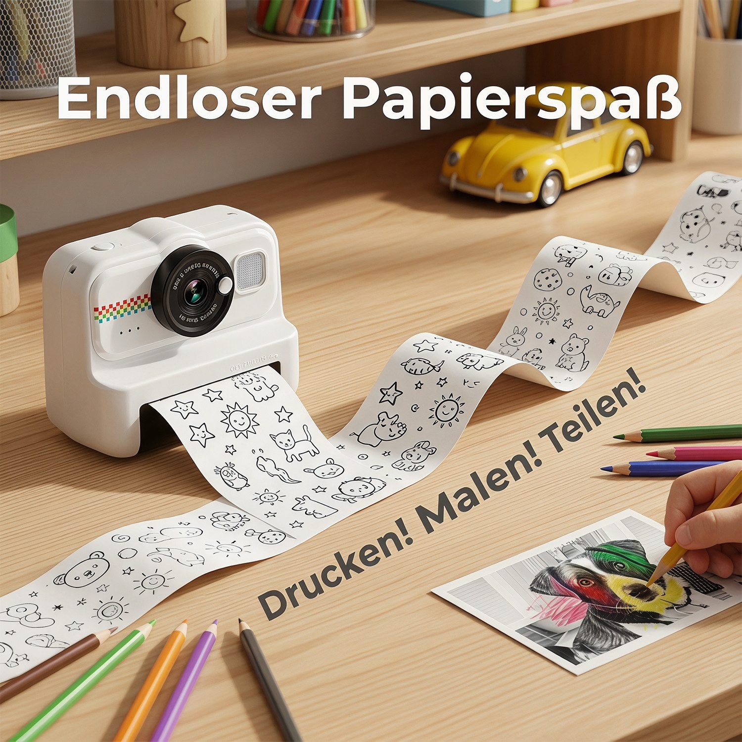 AKKEE 1080P Kinderkamera Selfie Digitalkamera Kinder mit 32GB Sofortbildkamera (12 MP, 2,4" Mini Kamera) – Bild 5 von 5