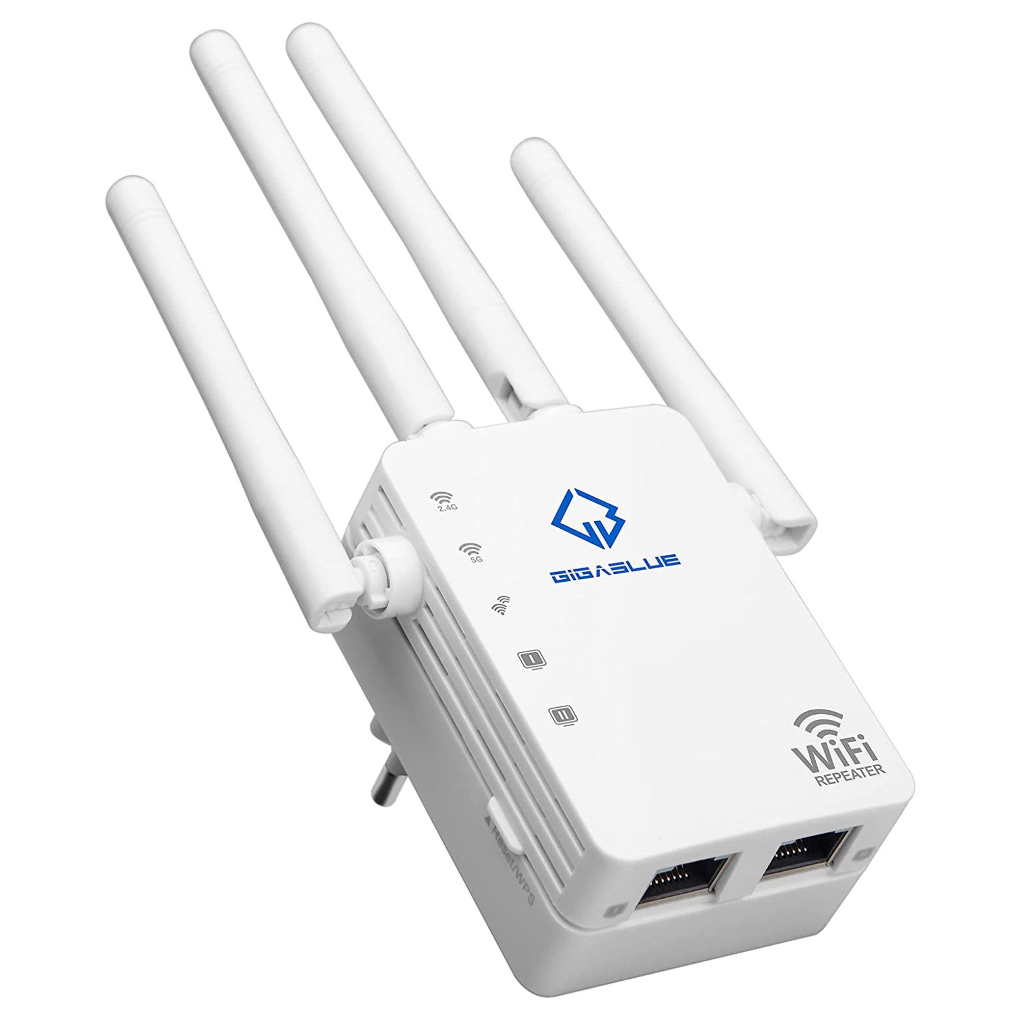 Gigablue Ultra 1200Mbps 2.4 & 5 GHz Dual Band AC1200 WLAN Repeater mit 4x 3dBi Kabel-Receiver