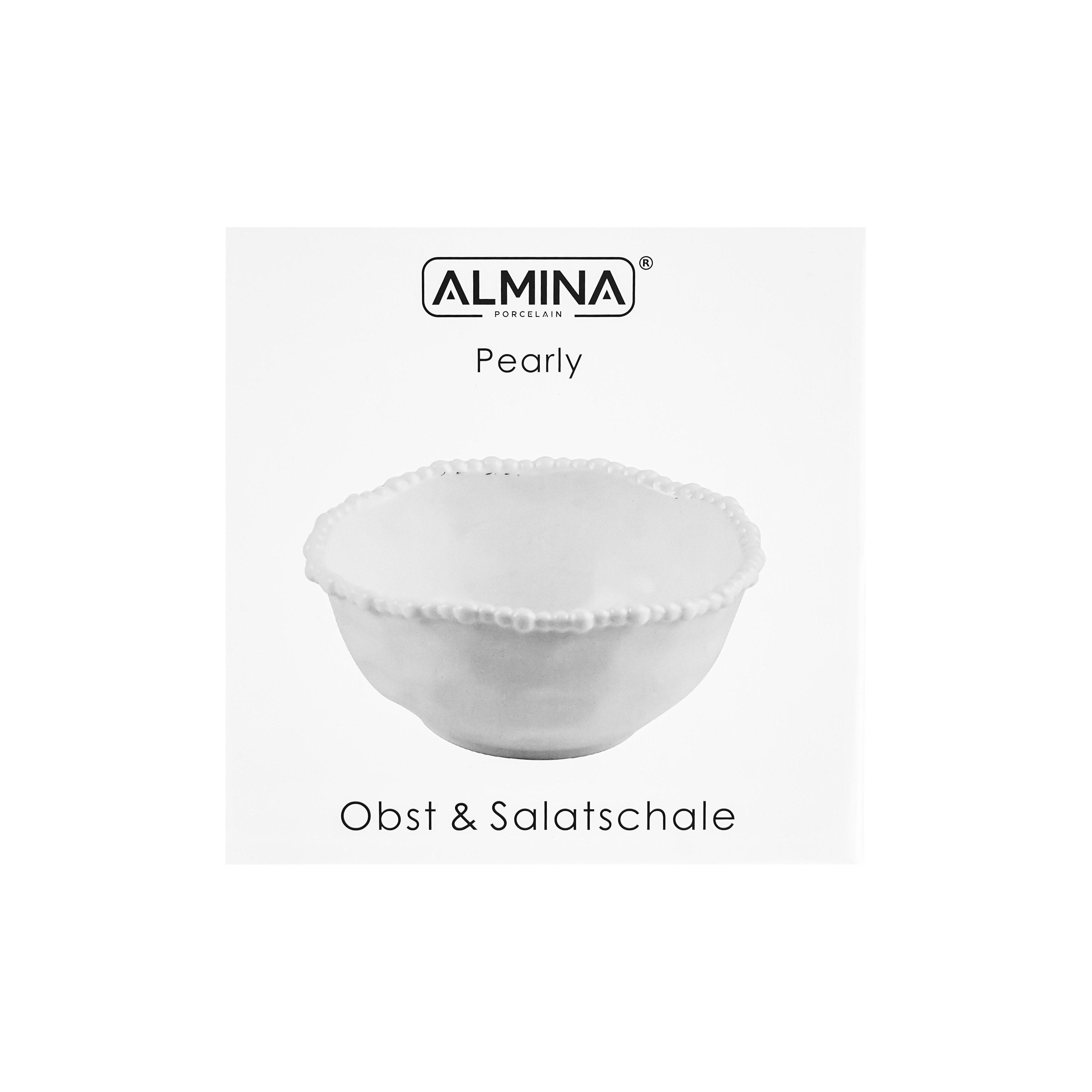 Almina Schale Pearly Obst & Salatschale aus hochwertigem Porzellan, Porzellan, (Packung, 1-tlg), Servierschale 22 x 8 cm – Bild 5 von 5