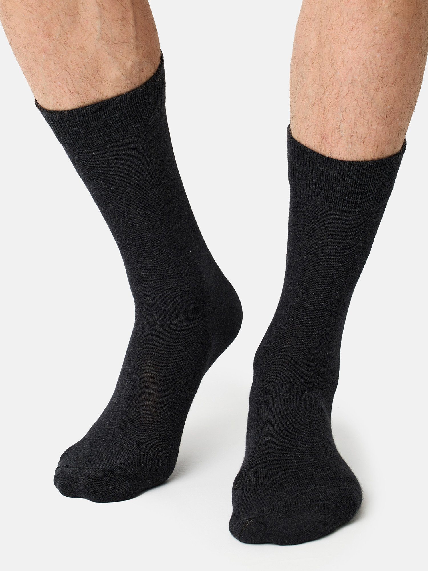 Nur uni Der günstig (12-Paar) anthrazitmelange Baumwolle Basicsocken Socken Business