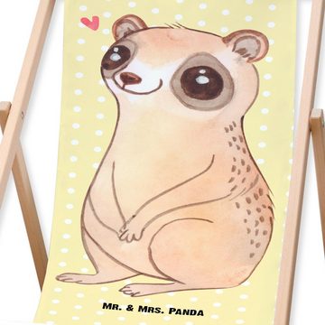 Mr. & Mrs. Panda Gartenliege Plumplori Glücklich - Gelb Pastell - Geschenk, Gartenliege, Tiermotiv, 1 St., Waschbarer Bezug