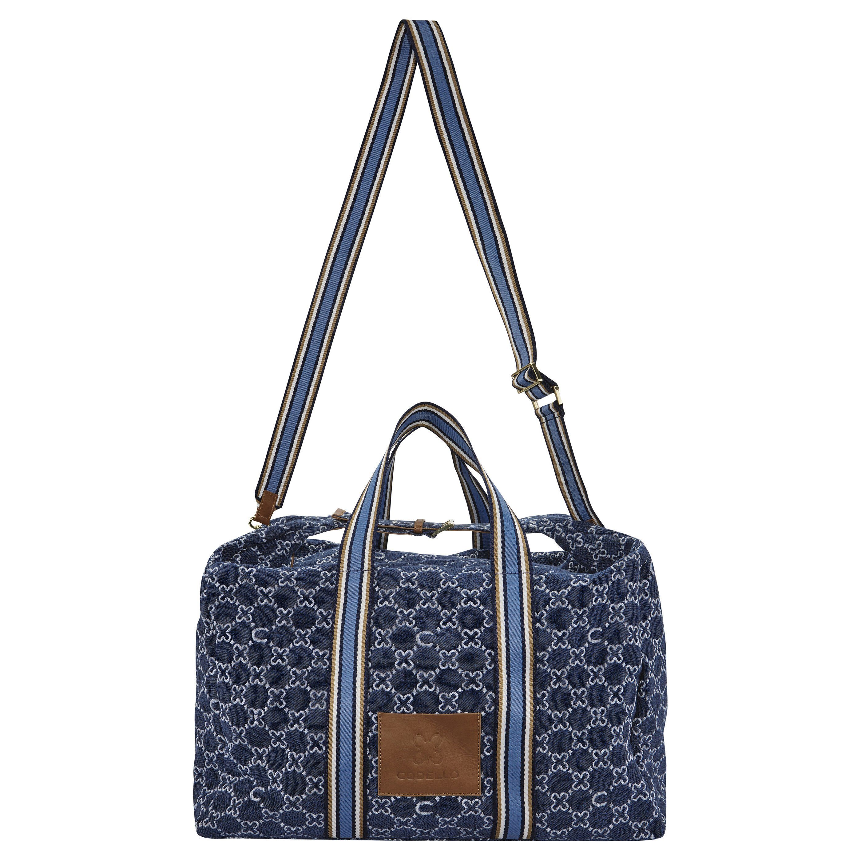 Codello Reisetasche Monogramm, blau aus Canvas