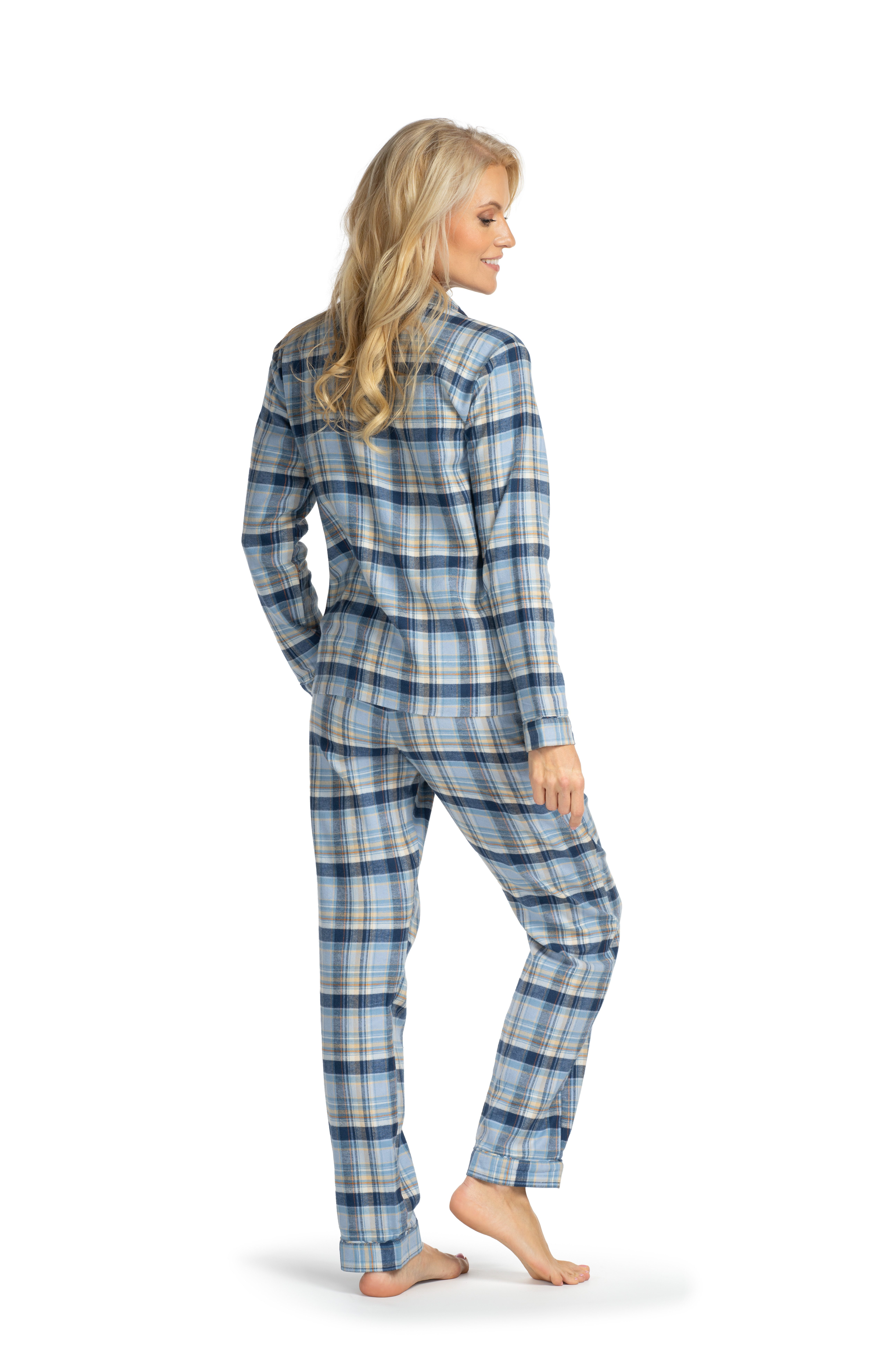 Consult-Tex Pyjama Damen Schlafanzug Pyjama DW130 (Spar-Set, 1 Stück) Mit Knopfleiste und Brusttasche, aus reiner Baumwolle-Flanell – Bild 4 von 5