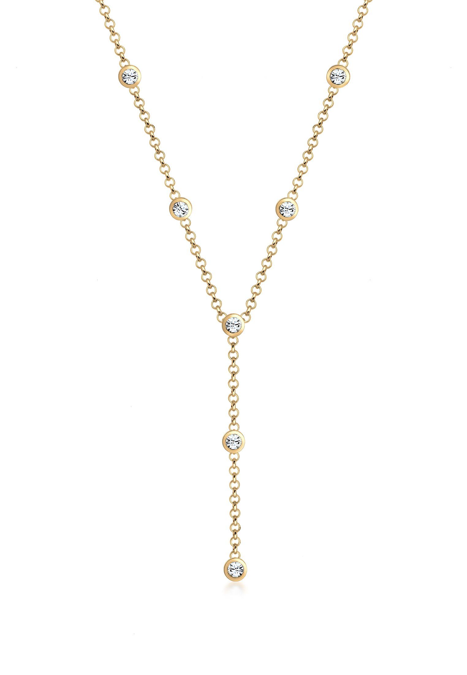 Elli Collierkettchen Y-Kette 925 Silber, mit Kristallen von Swarovski® günstig online kaufen