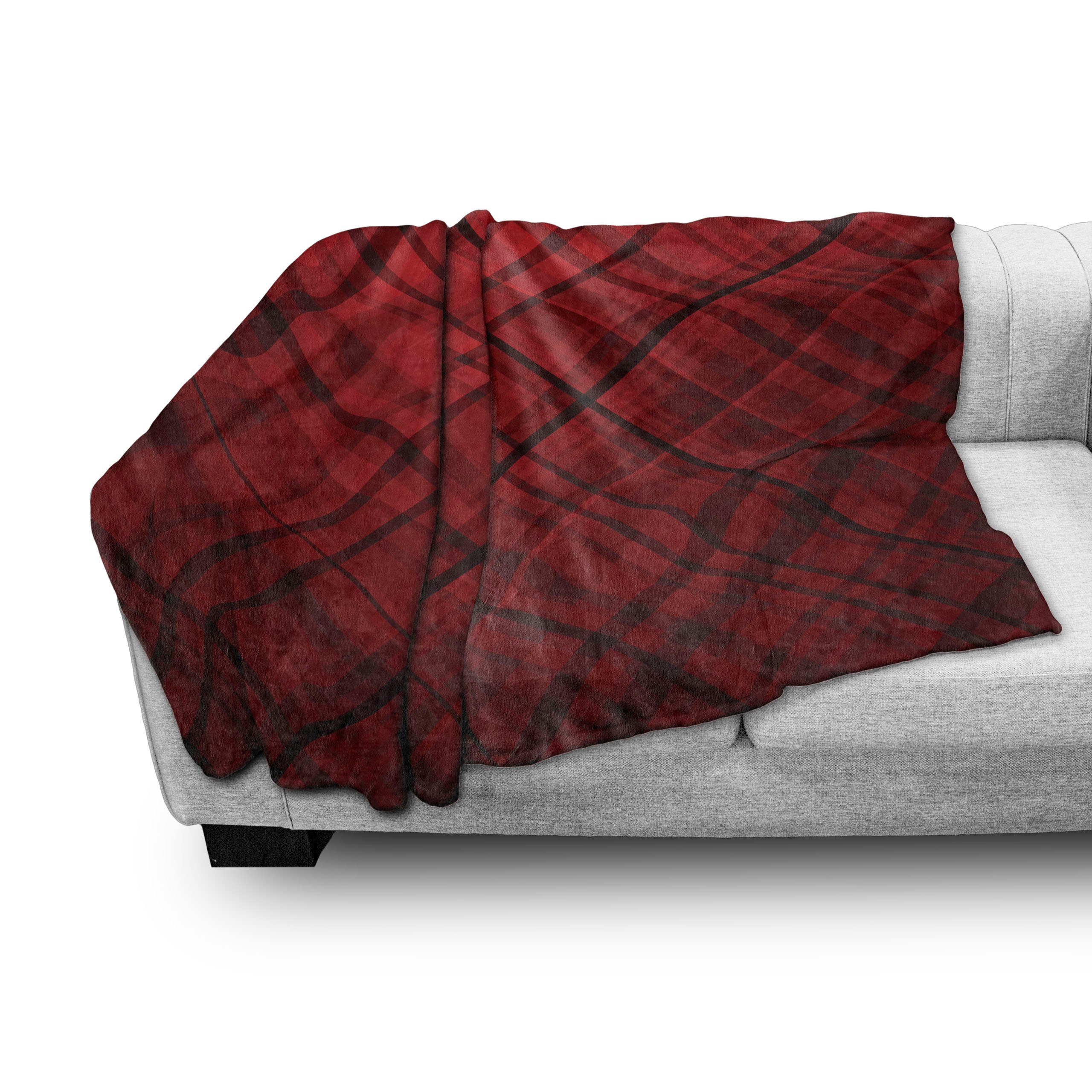 Wohndecke Gemütlicher Plüsch für den rot Muster Scottish Kilt schwarz Innen- Außenbereich, und Abakuhaus