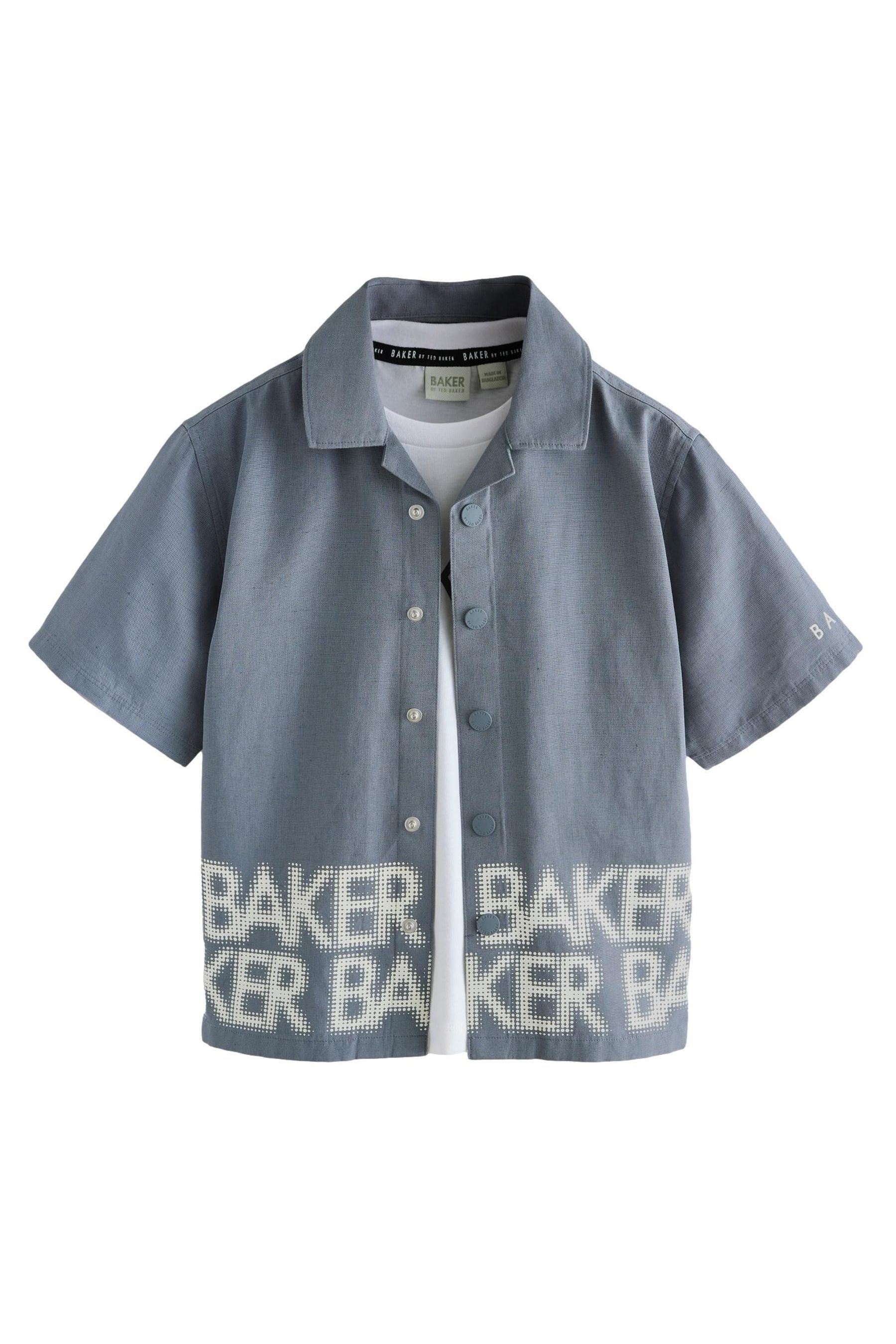 Kurzarmhemd Baker by Ted Baker Hemd mit Bordüre und T-Shirt
