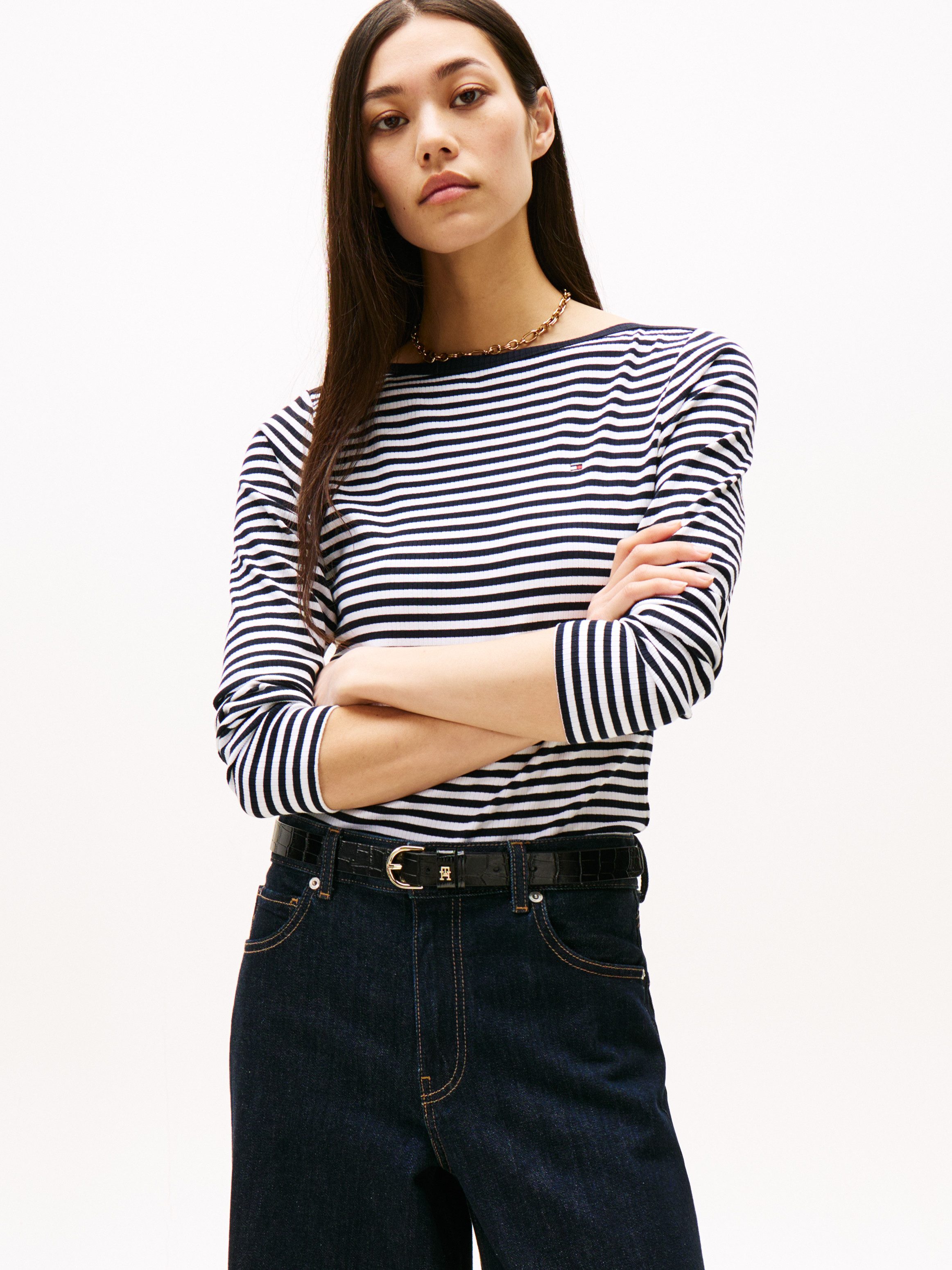 Tommy Hilfiger Langarmshirt SLIM 5X2 RIB günstig online kaufen