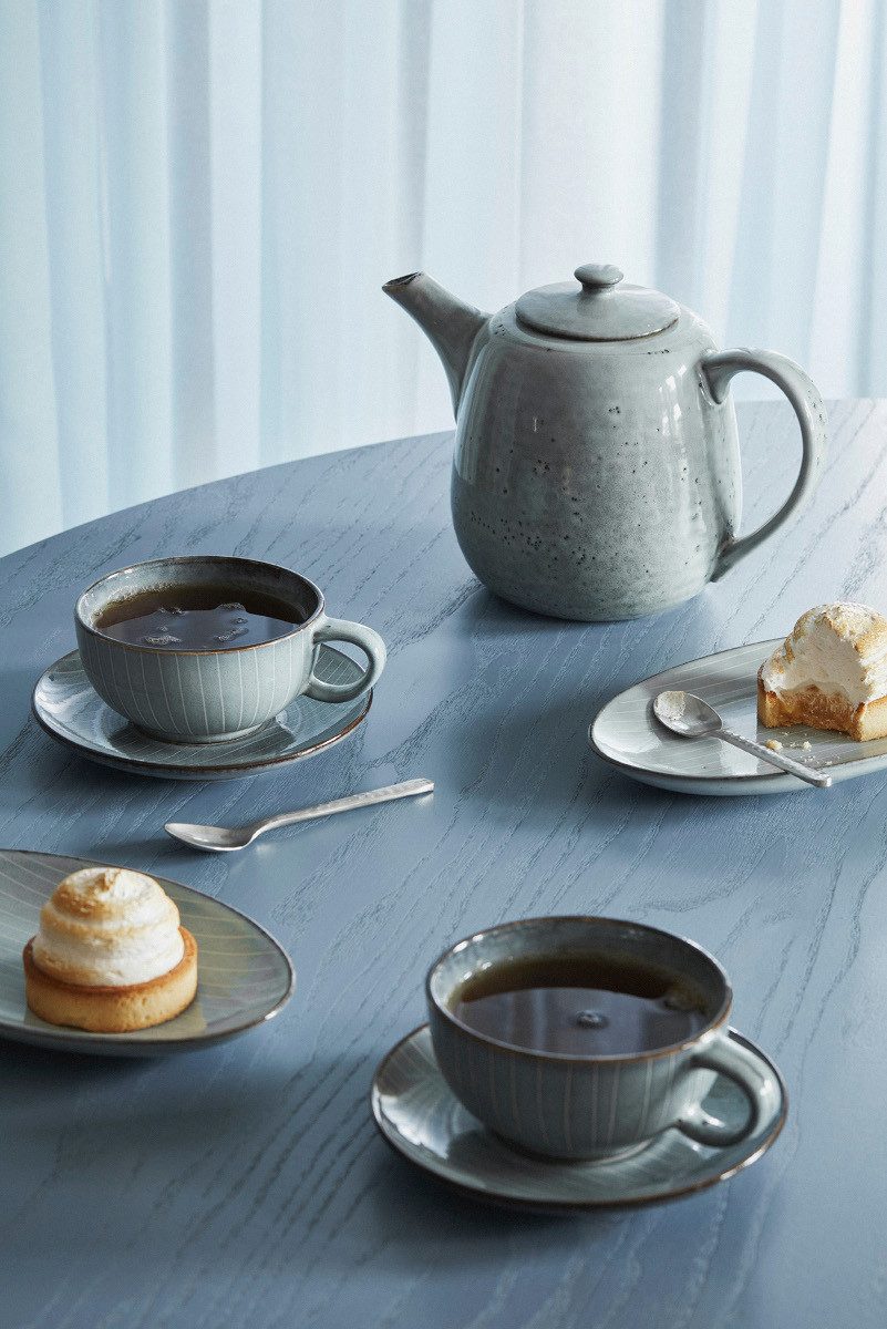 Broste Copenhagen Teeservice Copenhagen Nordic Sea Teeset für Zwei, Steinzeug, Nordic Sea Tee Für Zwei