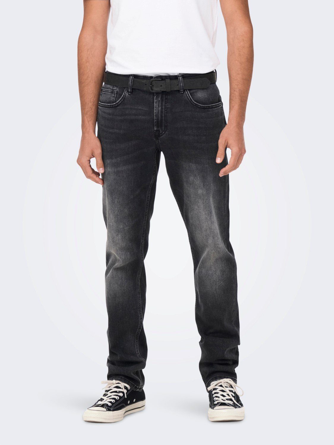 ONLY & SONS Regular-fit-Jeans Regular Fit Jeans Straight Denim Stretch Pants ONSWEFT (1-tlg) 3992 in Grau