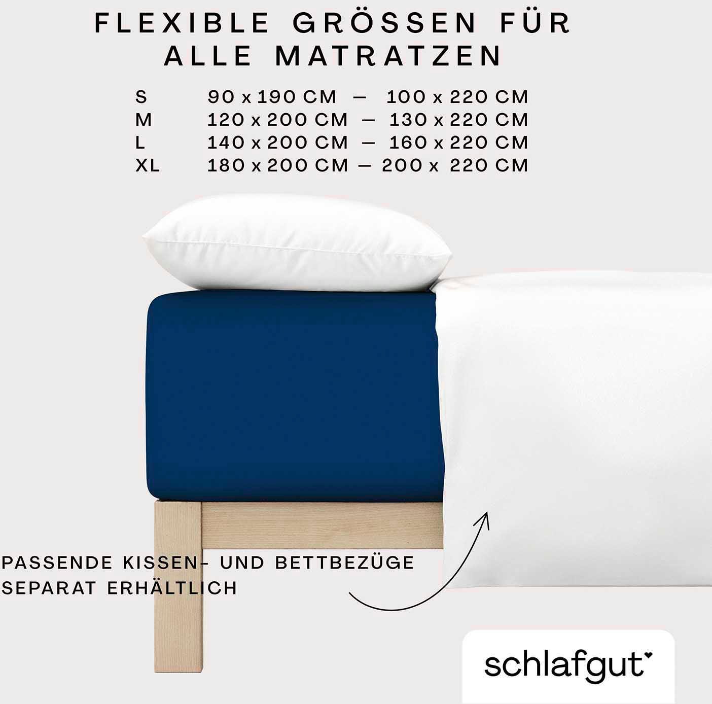 Schlafgut Spannbettlaken PURE BOXSPRING Bio-Baumwolle mit Elasthan, 170 g/m², Bettlaken, Jersey-Elasthan, Gummizug: rundum, (1 Stück), PREMIUM Boxspringbett Lak – Bild 4 von 5